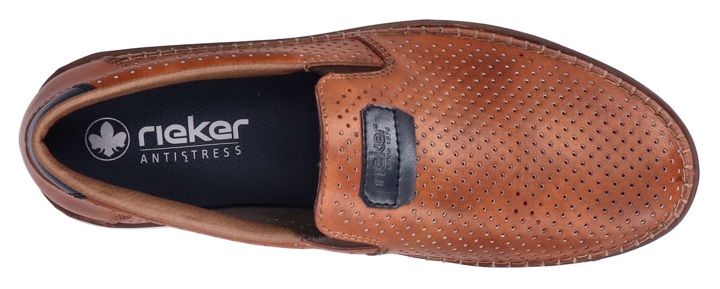 Rieker Slipper, Loafer, Schlupfschuh mit kleinen Stretcheinsätzen