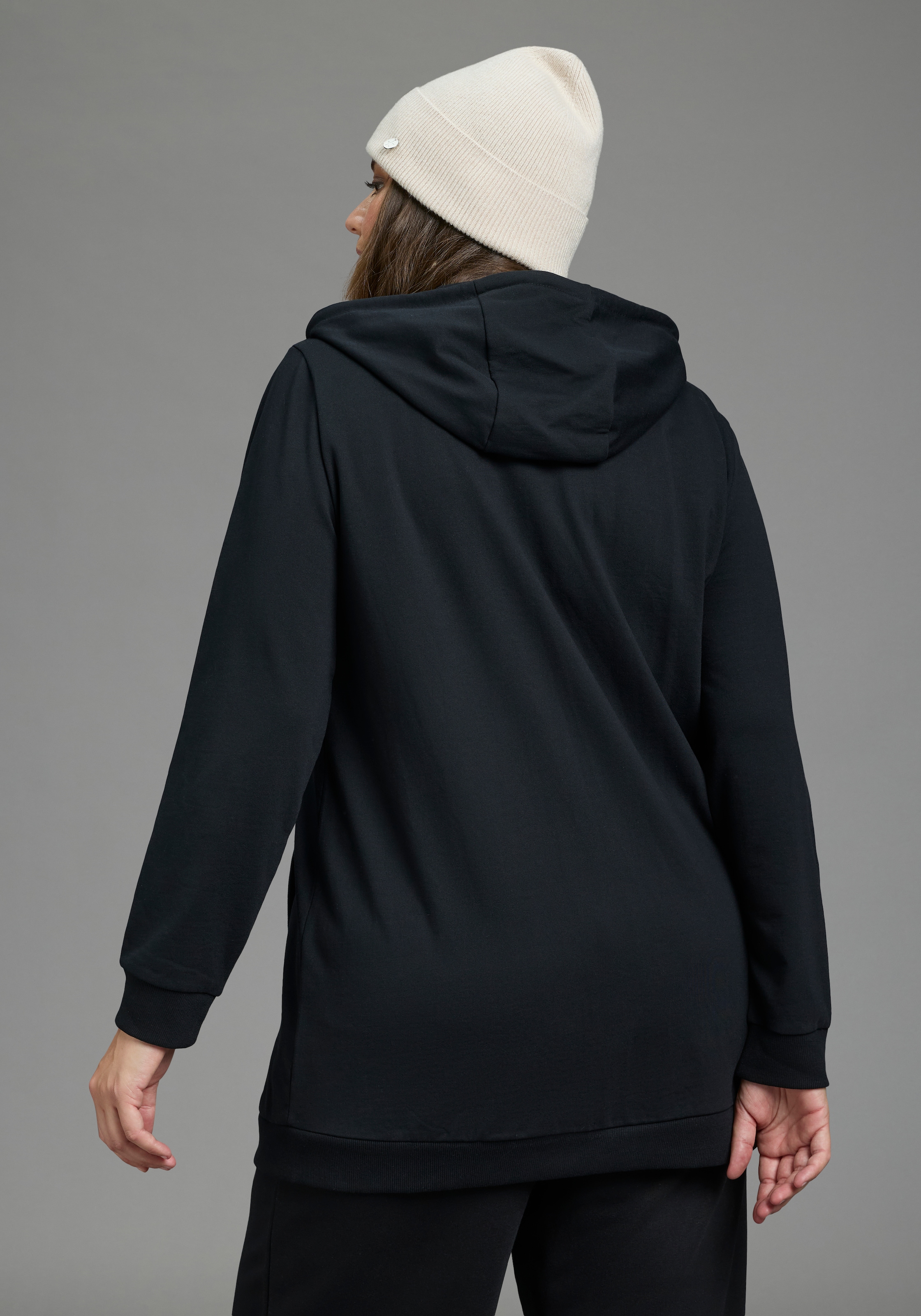 Laura Scott CURVE Kapuzensweatjacke »Große Größen« im Oversized Look aus weicher Baumwolle