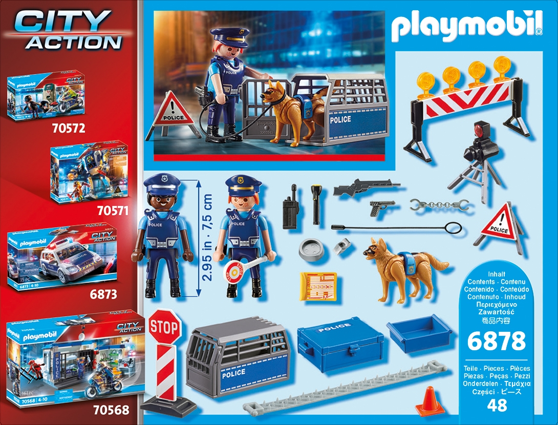 Playmobil® Konstruktions-Spielset »Polizei-Straßensperre (6878), City Action«, (48 St.), Made in Germany