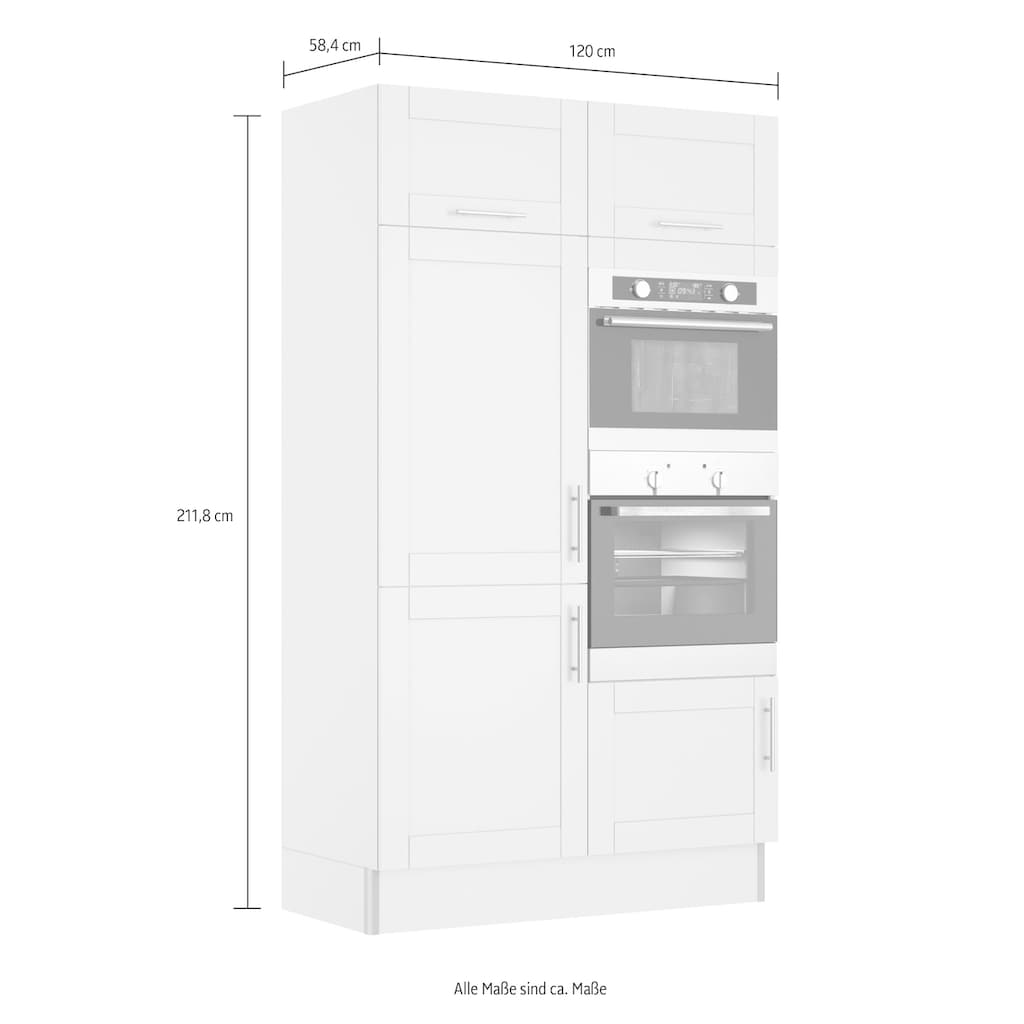 OPTIFIT Küche »Ahus«, 120 cm breit, ohne E-Geräte, Soft Close Funktion