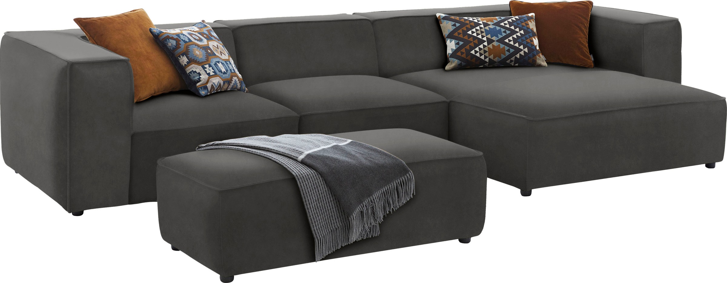 W.SCHILLIG Ecksofa »around-the-block«, mit eleganter Biese, mit Federkern, Breite 341 cm