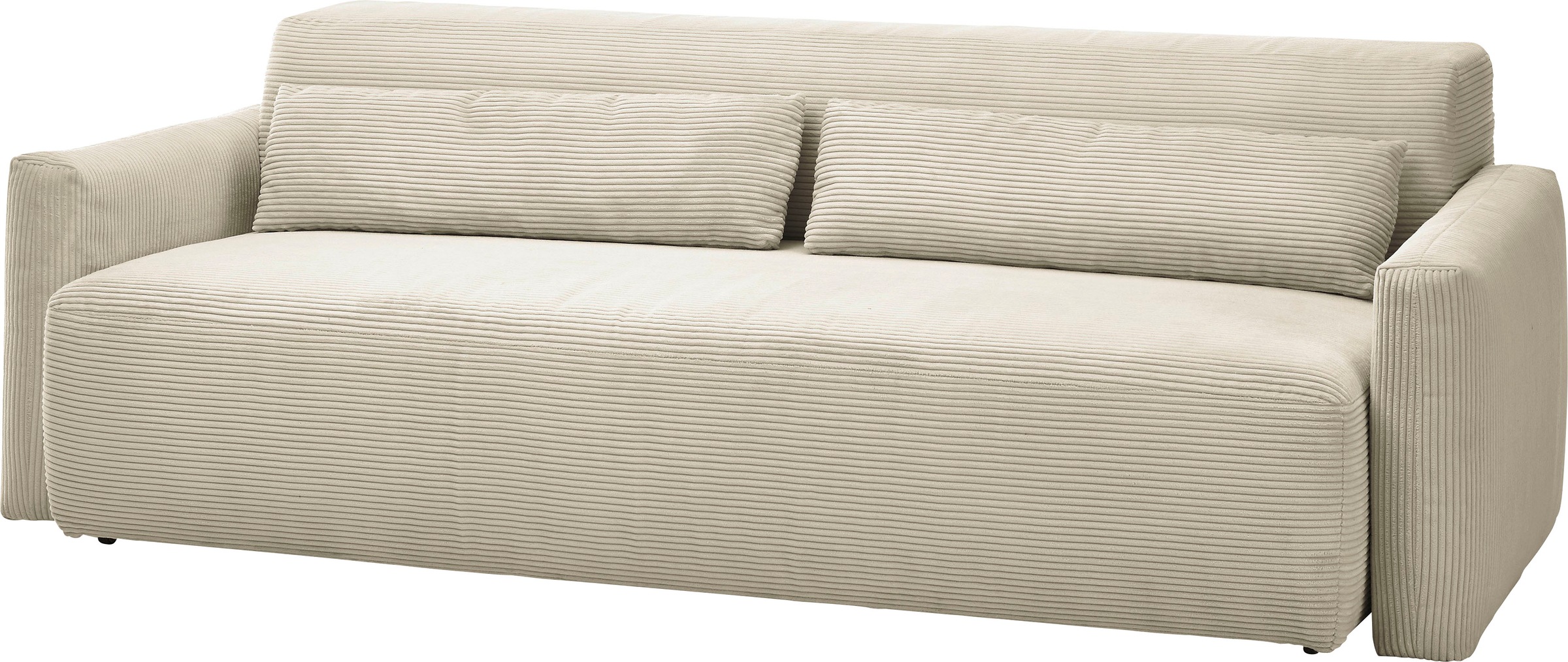 INOSIGN Schlafsofa »Donka Dauerschläfer-geeignet, belastbar bis 270 kg, incl. Bettlkasten«, mit Armlehnen, Breite 232 cm, auch in Cord, Tonnentaschen-Federkern