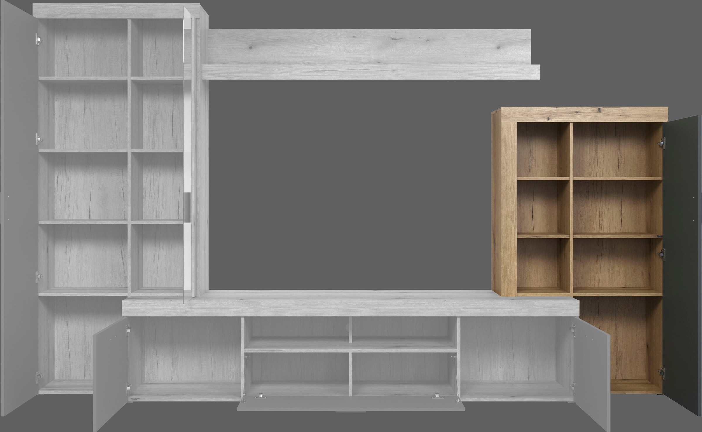 Home affaire Stauraumvitrine »Ghent«, (Packung, 1 St.), Mit Hirnholzapplikationen