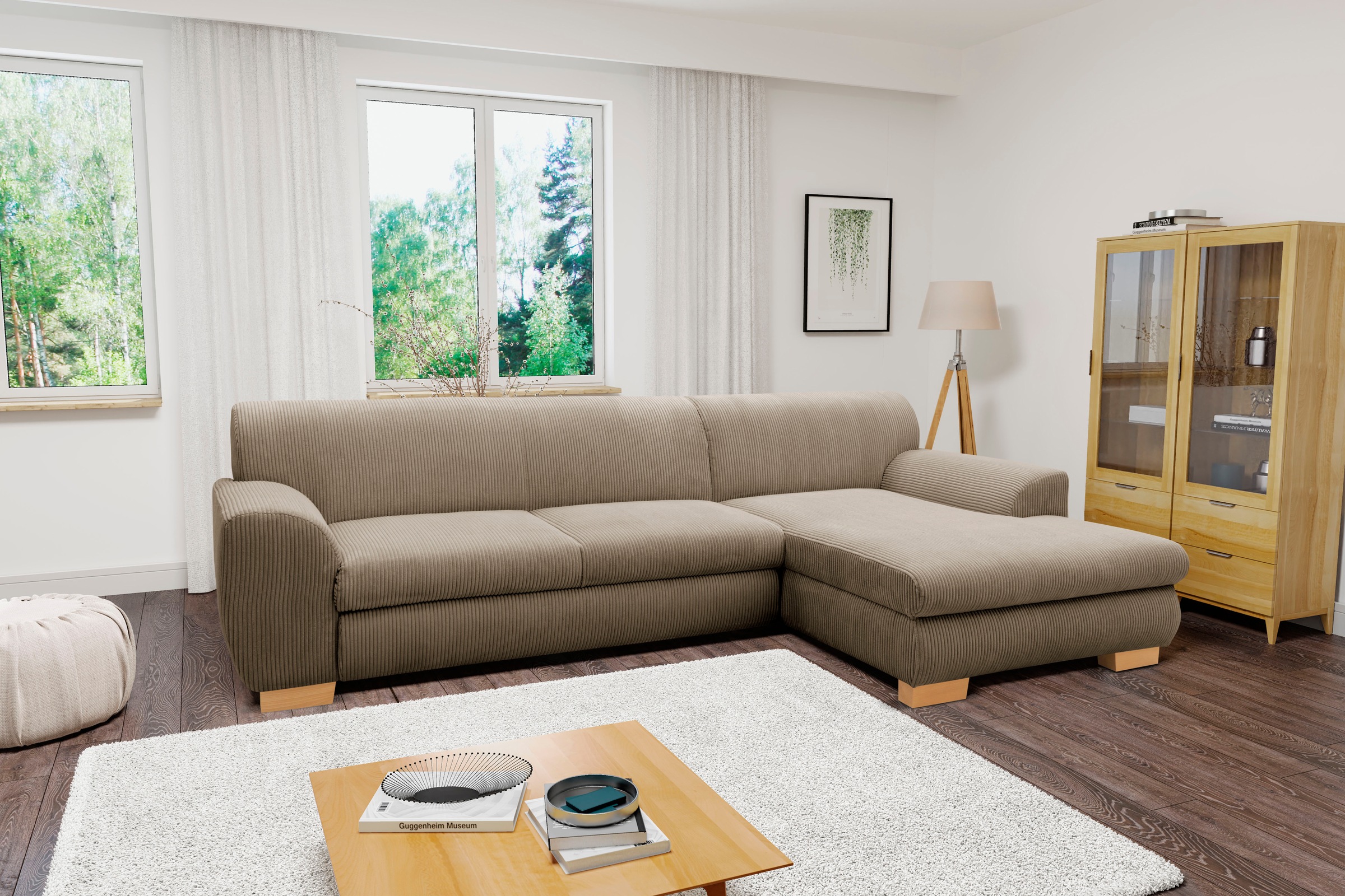 Home affaire Ecksofa »Nika zeitlos und elegant, L-Form« wahlweise mit Bettf günstig online kaufen