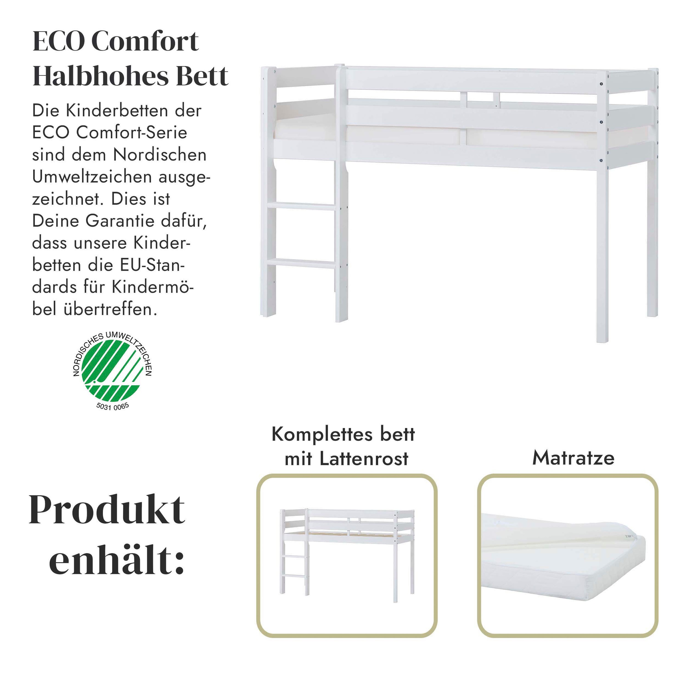 Hoppekids Spielbett »ECO COMFORT, Hochbett, in 2 Einzelbetten teilbar«, Höhe 72cm, Farbe & Größe & Matratze