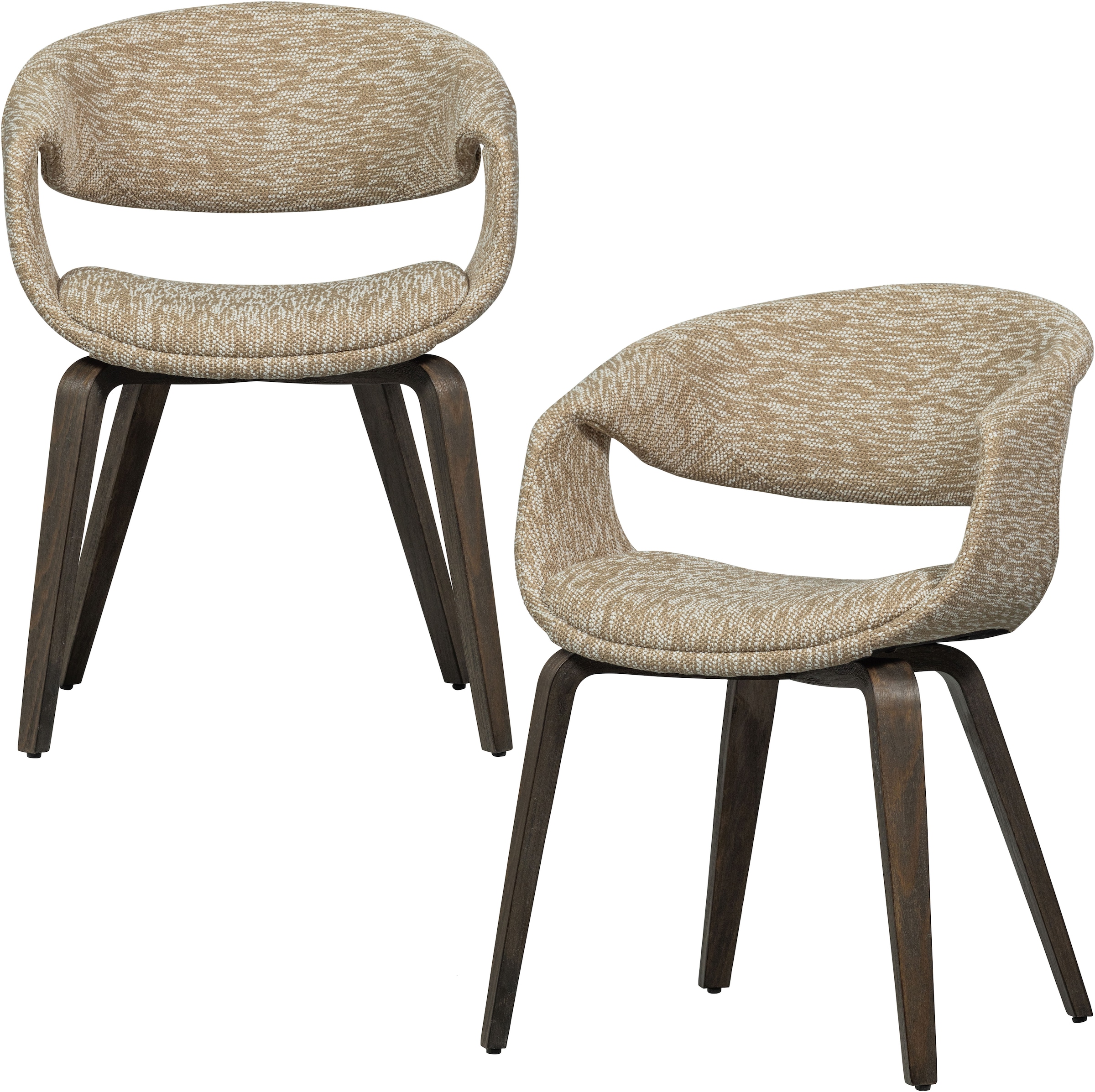 WOOOD Esszimmerstuhl »Yossi mit Gewebtem Bezug und Holzgestell B57 x T57 x H78 cm (2er-Set)« (Set) 2 Stk.Tragkraft 136 kg, maximale Verschleißfestigkeit, Pfleiglicht