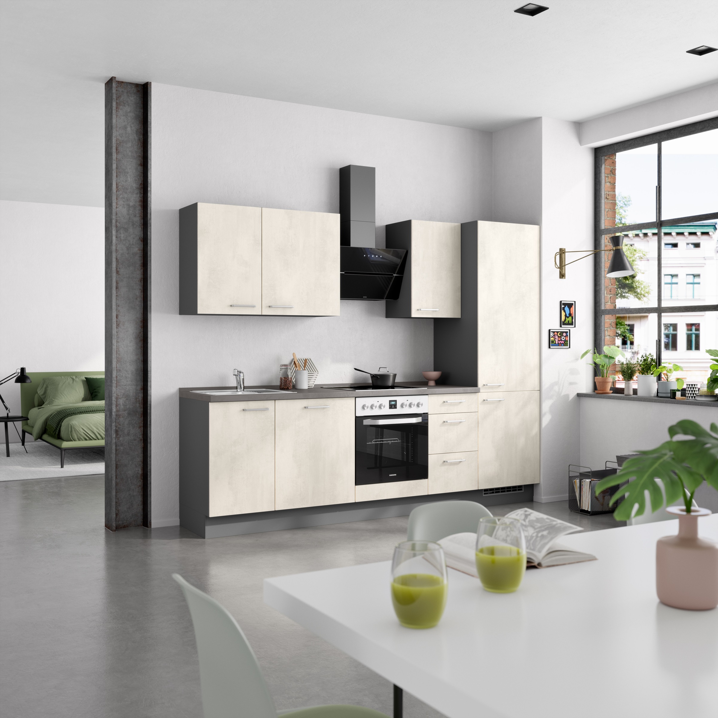nobilia® Küchenzeile »"Riva II"«, vormontiert, Ausrichtung wählbar, Breite 270 cm, wahlw. mit E-Geräten