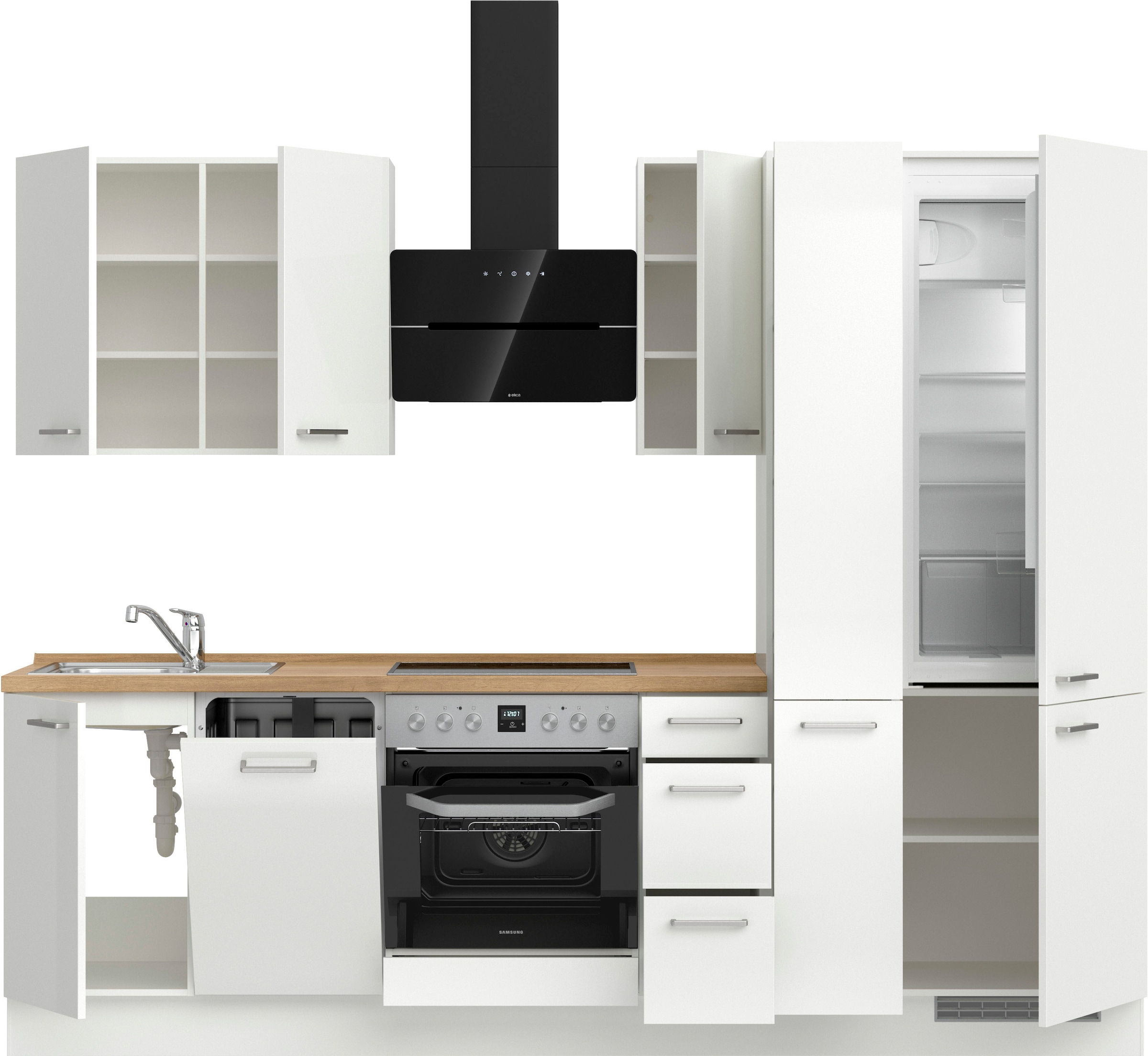 nobilia® Küchenzeile »"Flash II"«, vormontiert, Ausrichtung wählbar, Breite 270 cm, wahlw. mit E-Geräten