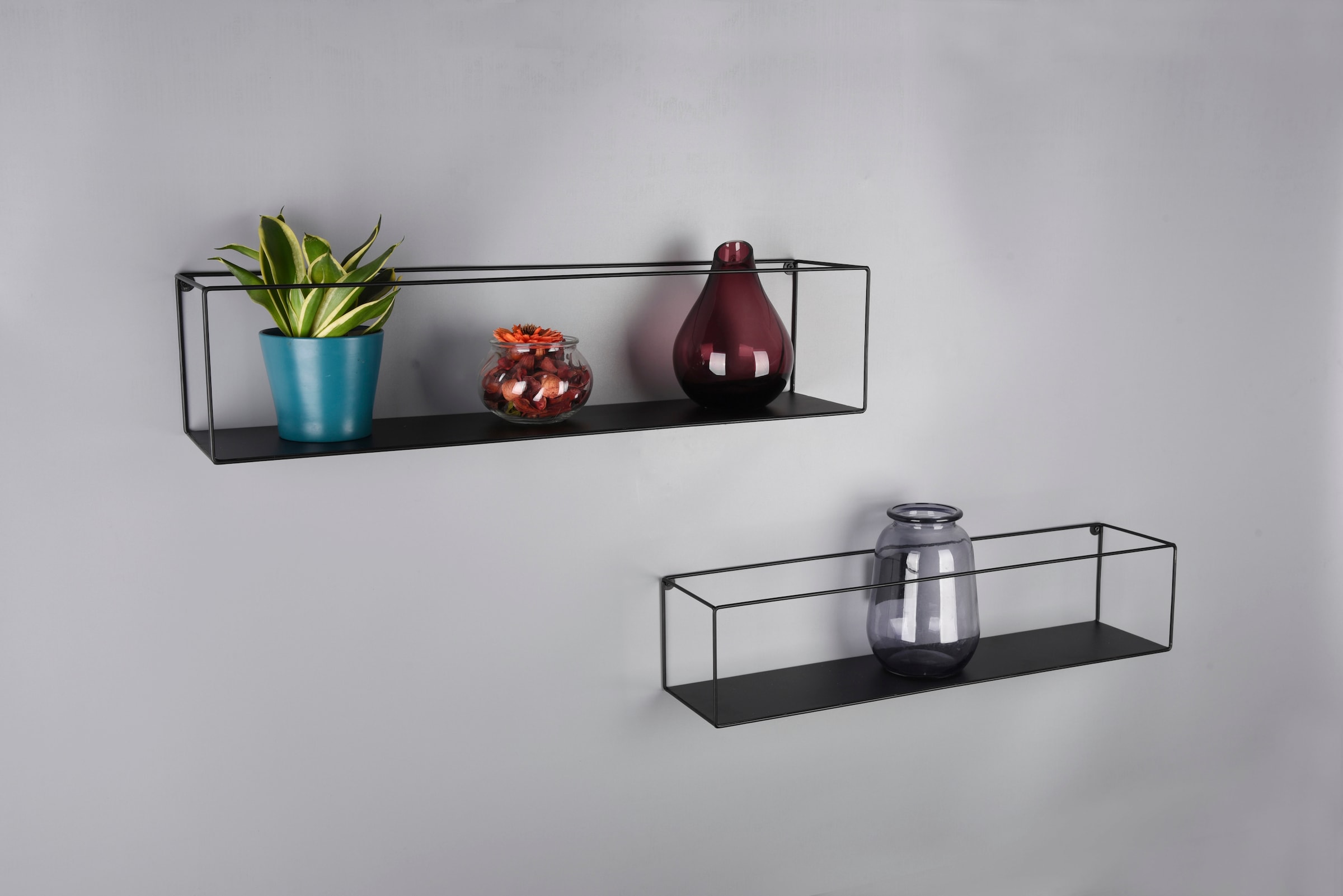 MIRRORS AND MORE Ablageregal »Tinka« 2 Stk. tlg. Mit Metallstreben, Wandmon günstig online kaufen