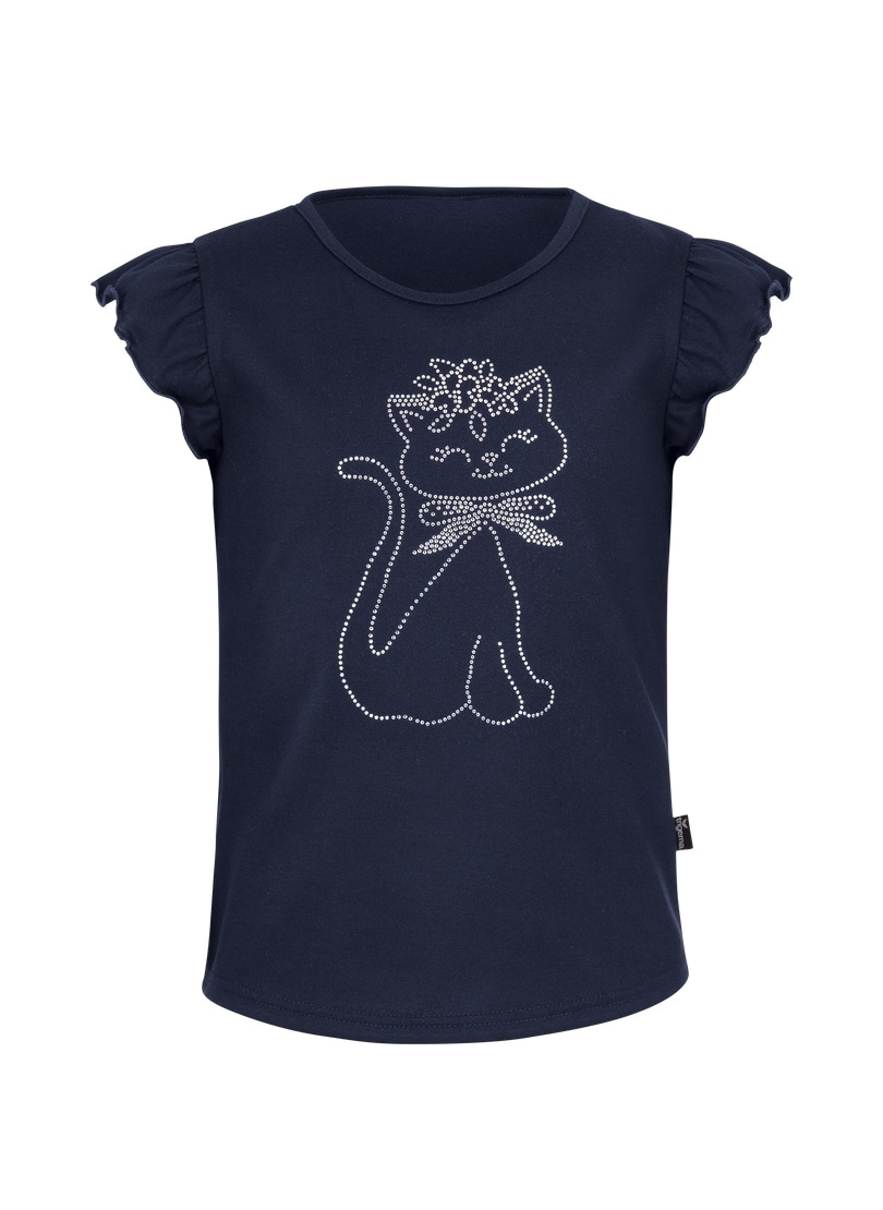 Trigema T-Shirt »TRIGEMA T-Shirt mit glitzerndem Katzen-Motiv«