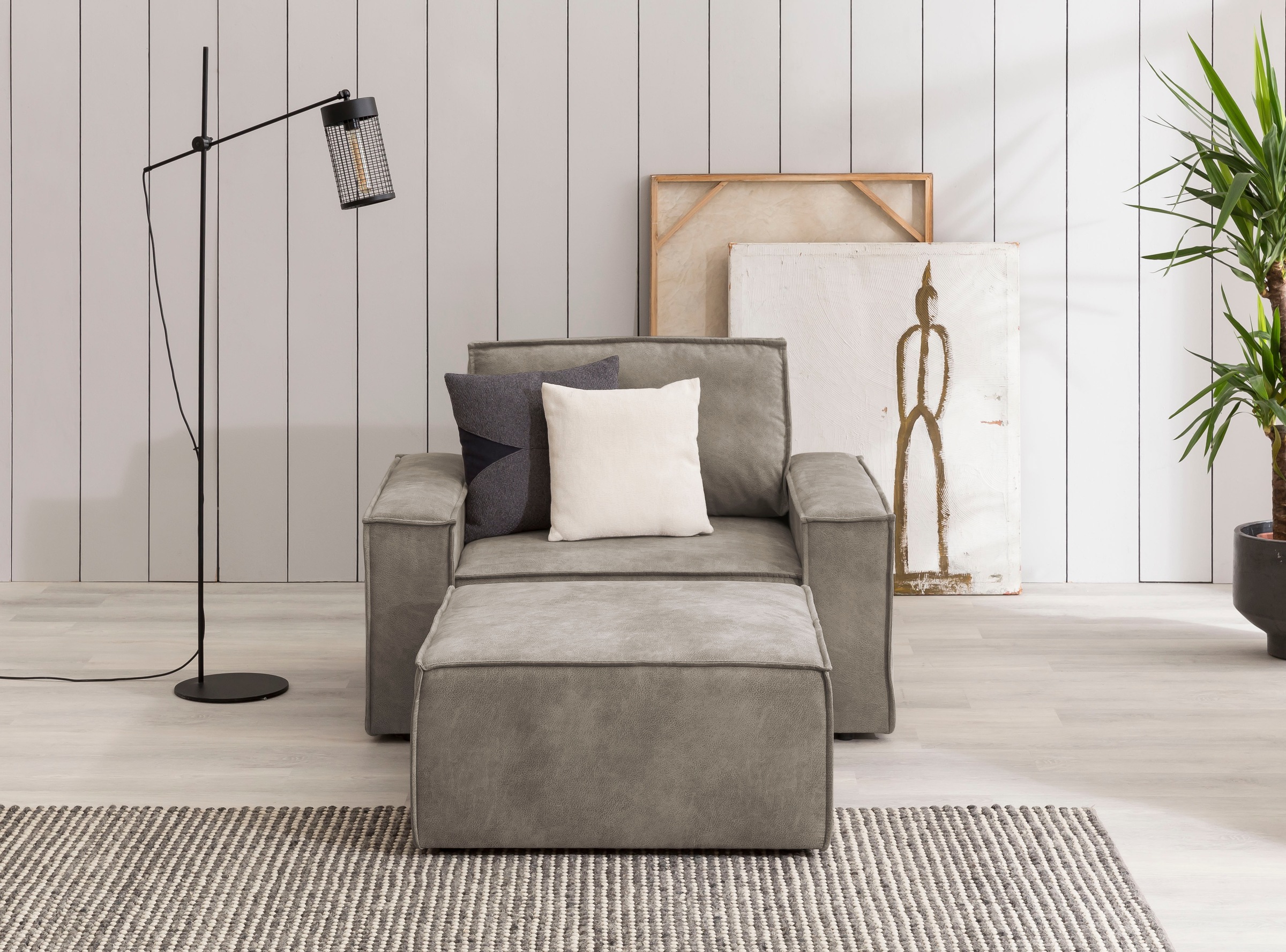Home affaire Sessel »SHERWOOD«, Loveseat und Hocker im Set, passend zur Polster-Serie SHERWOOD