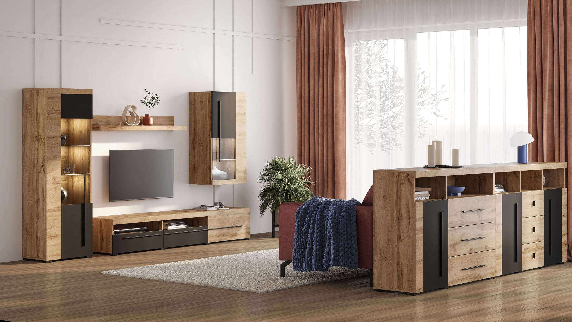 INOSIGN Kommode »Roger,Breite 120cm, moderne Anrichte mit 3 Schubladen«, Sideboard mit viel Stauraum, Masse 120x92x38,5 (B/H/T)