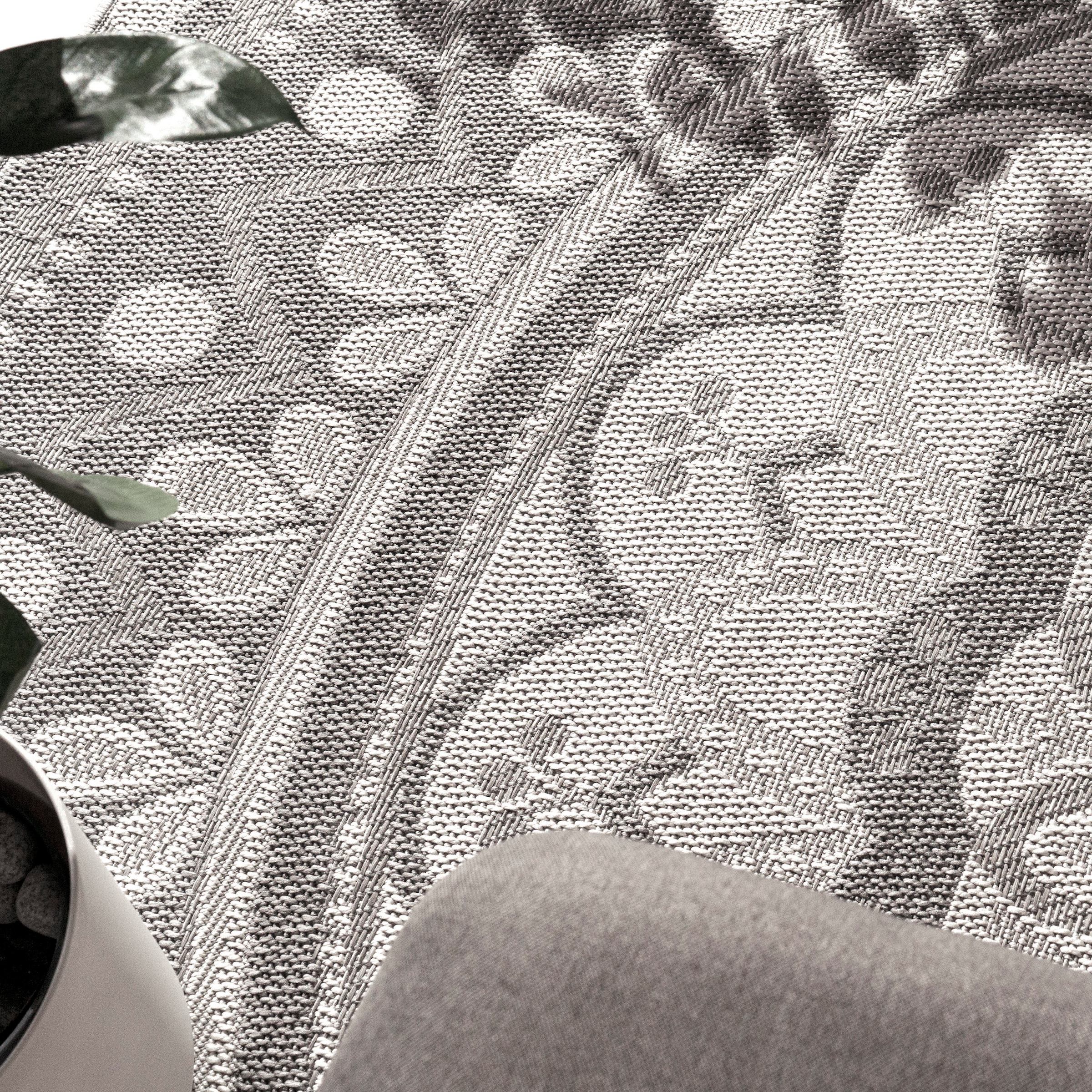 Paco Home Teppich »Brescia 471«, rechteckig, 4 mm Höhe, Flachgewebe, modernes orientalisches Design, In- und Outdoor geeignet