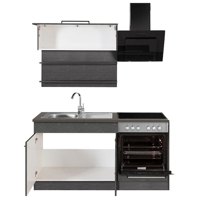HELD MÖBEL Küchenzeile »Tulsa«, Breite 160 cm, schwarze Metallgriffe,  hochwertige MDF Fronten online kaufen