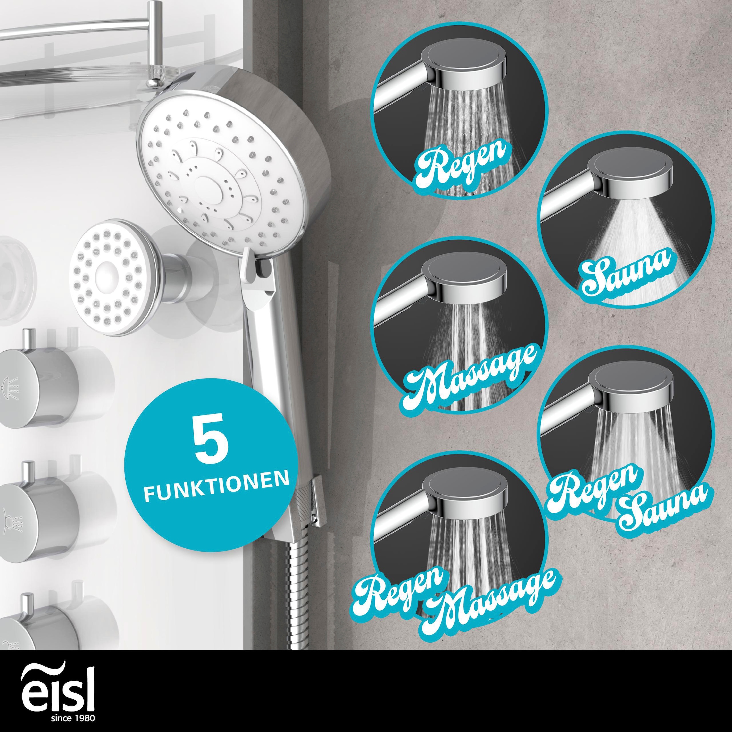 Eisl Duschsäule »KARIBIK«, 6 Massagedüsen, Wellness Duschsystem mit Armatur und Regendusche