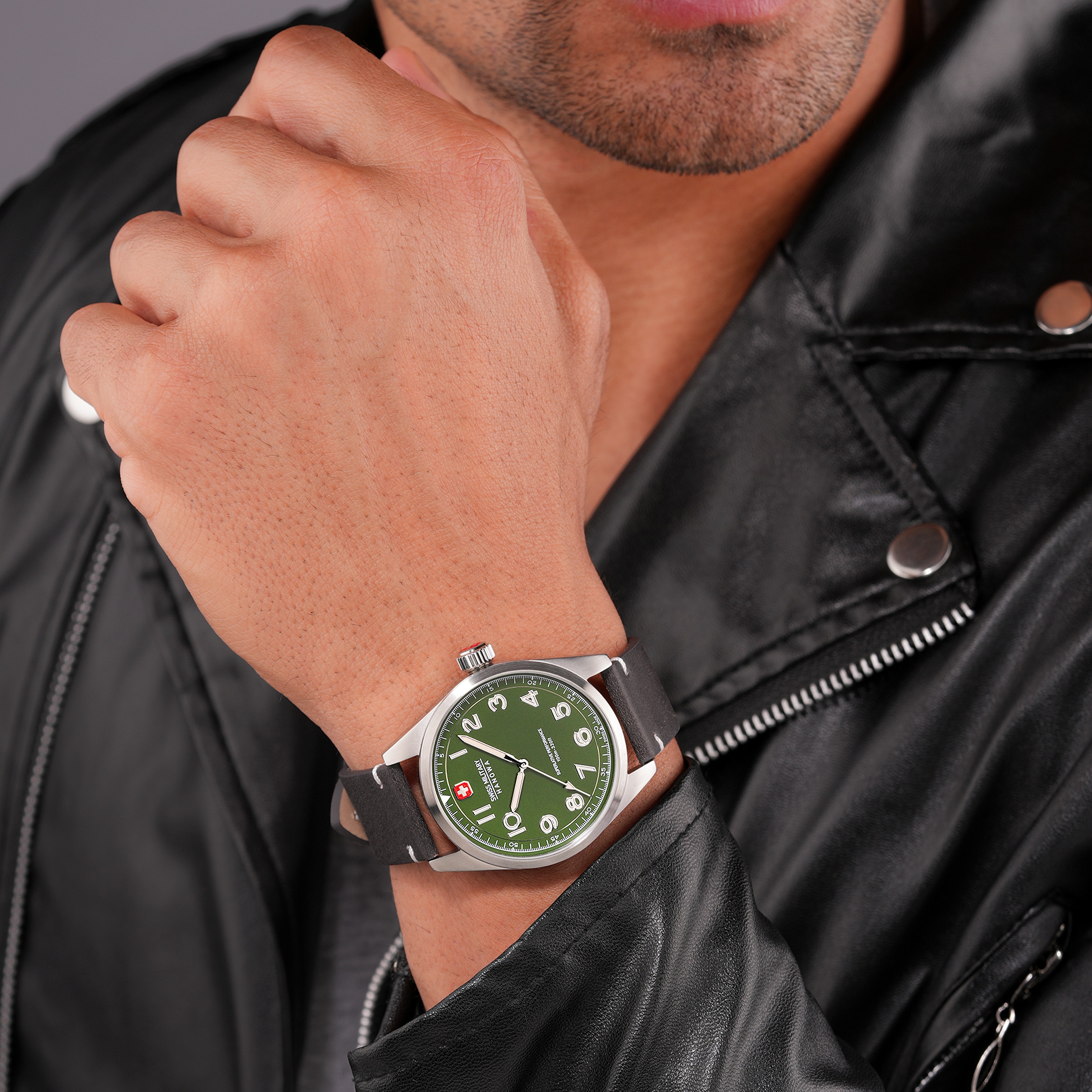 Swiss Military Hanowa Quarzuhr »Falcon« Armbanduhr, Herrenuhr, Swiss Made, Lederarmband, analog