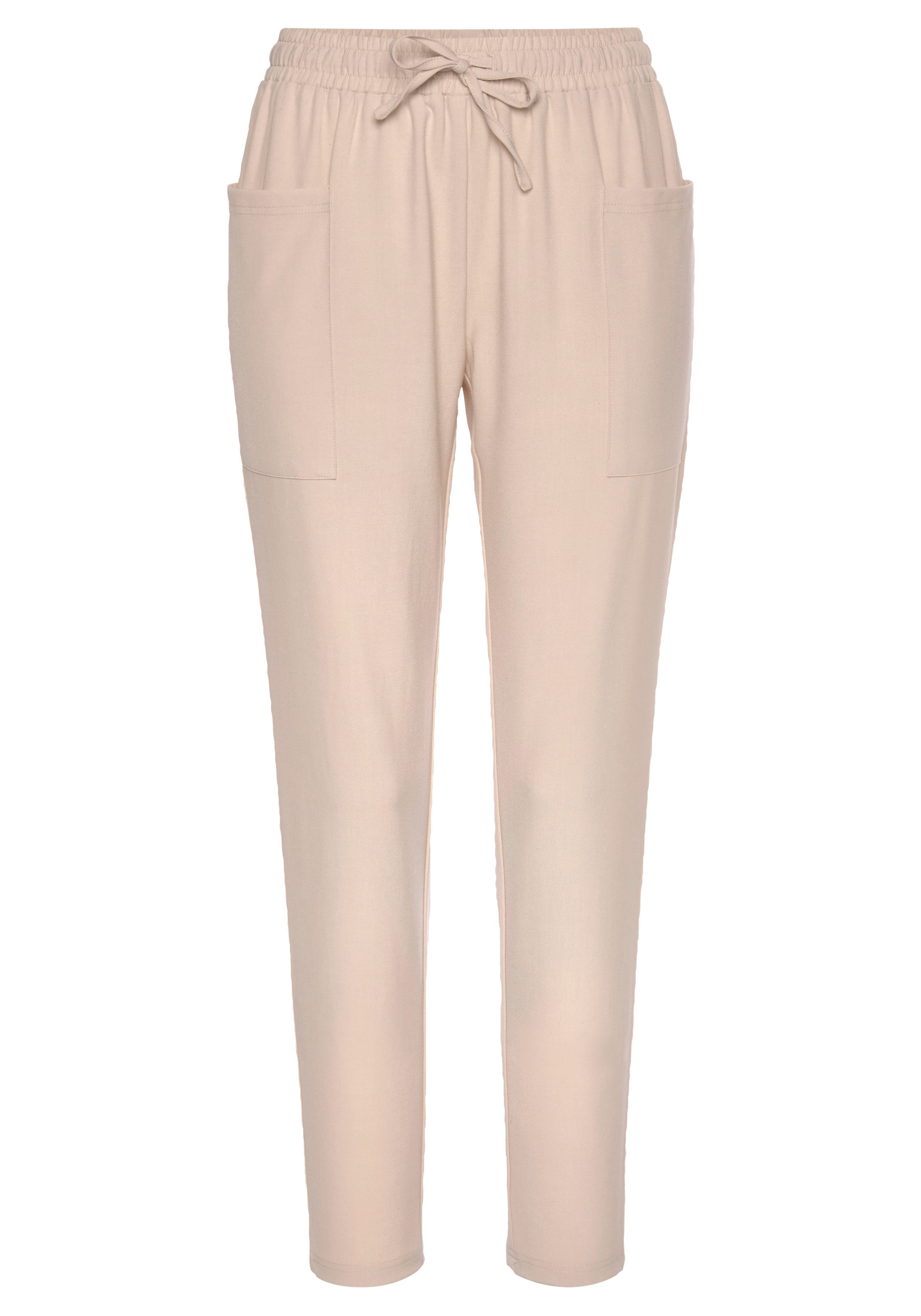 LASCANA Schlupfhose, mit aufgesetzten Taschen am Bein, Jerseyhose, sportlich-elegant
