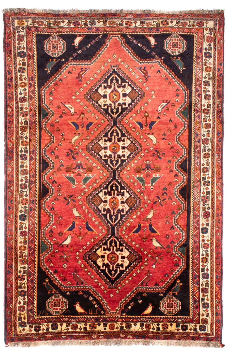 morgenland Wollteppich »Shiraz Medaillon Rosso chiaro 290 x 195 cm«, rechte günstig online kaufen