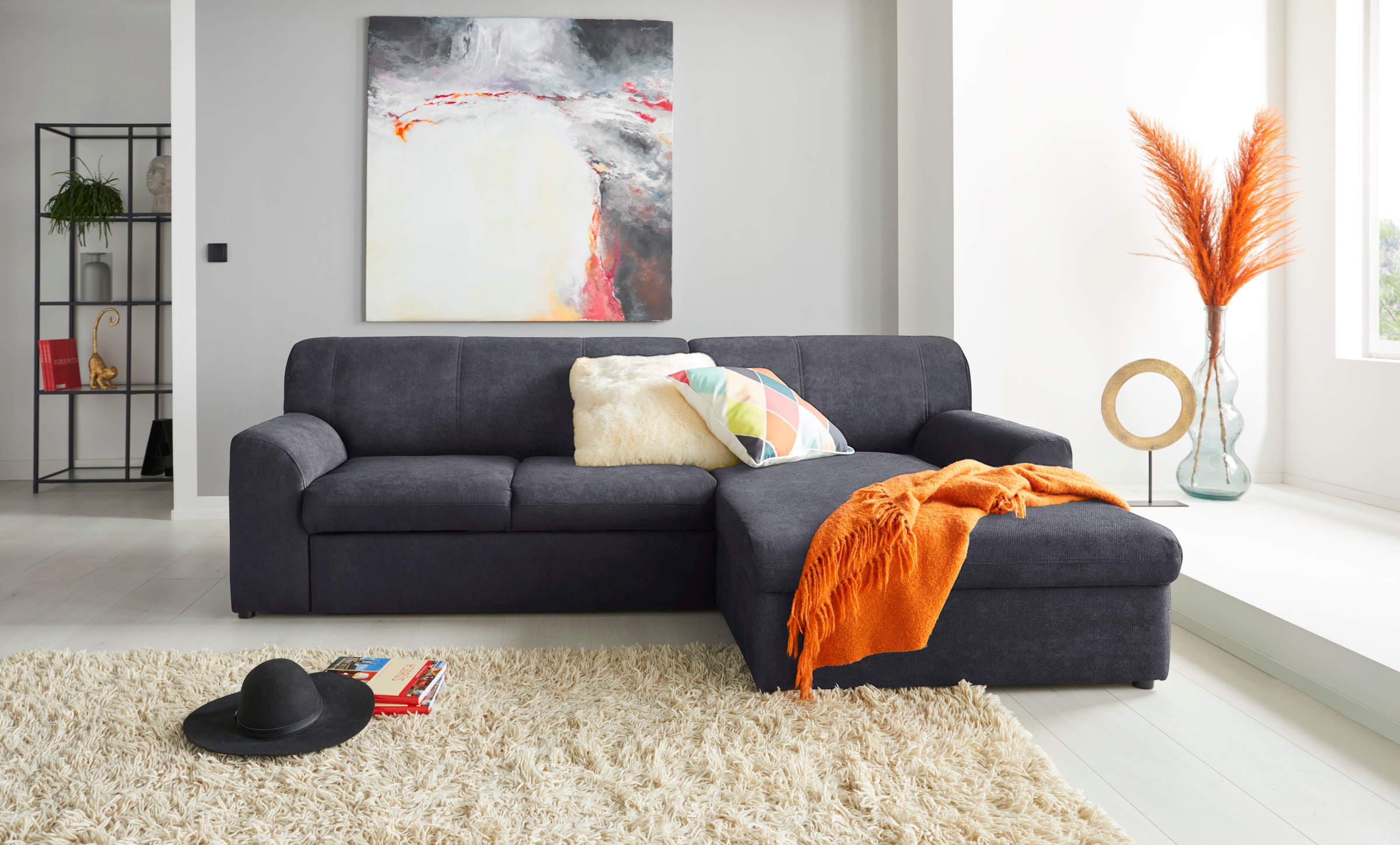 DOMO collection Ecksofa »Topper, elegant und zeitlos, kompaktes Stellmaß 24 günstig online kaufen