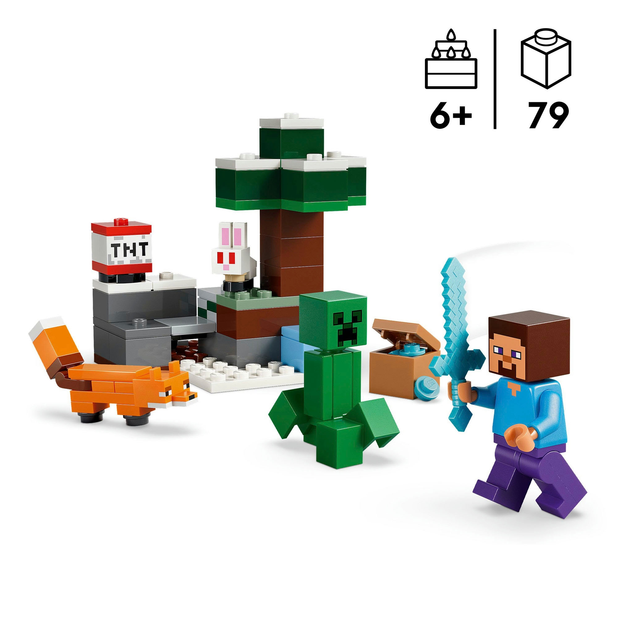LEGO® Konstruktionsspielsteine »Steves Abenteuer in der Taiga (21583), LEGO Minecraft« Made in Europe