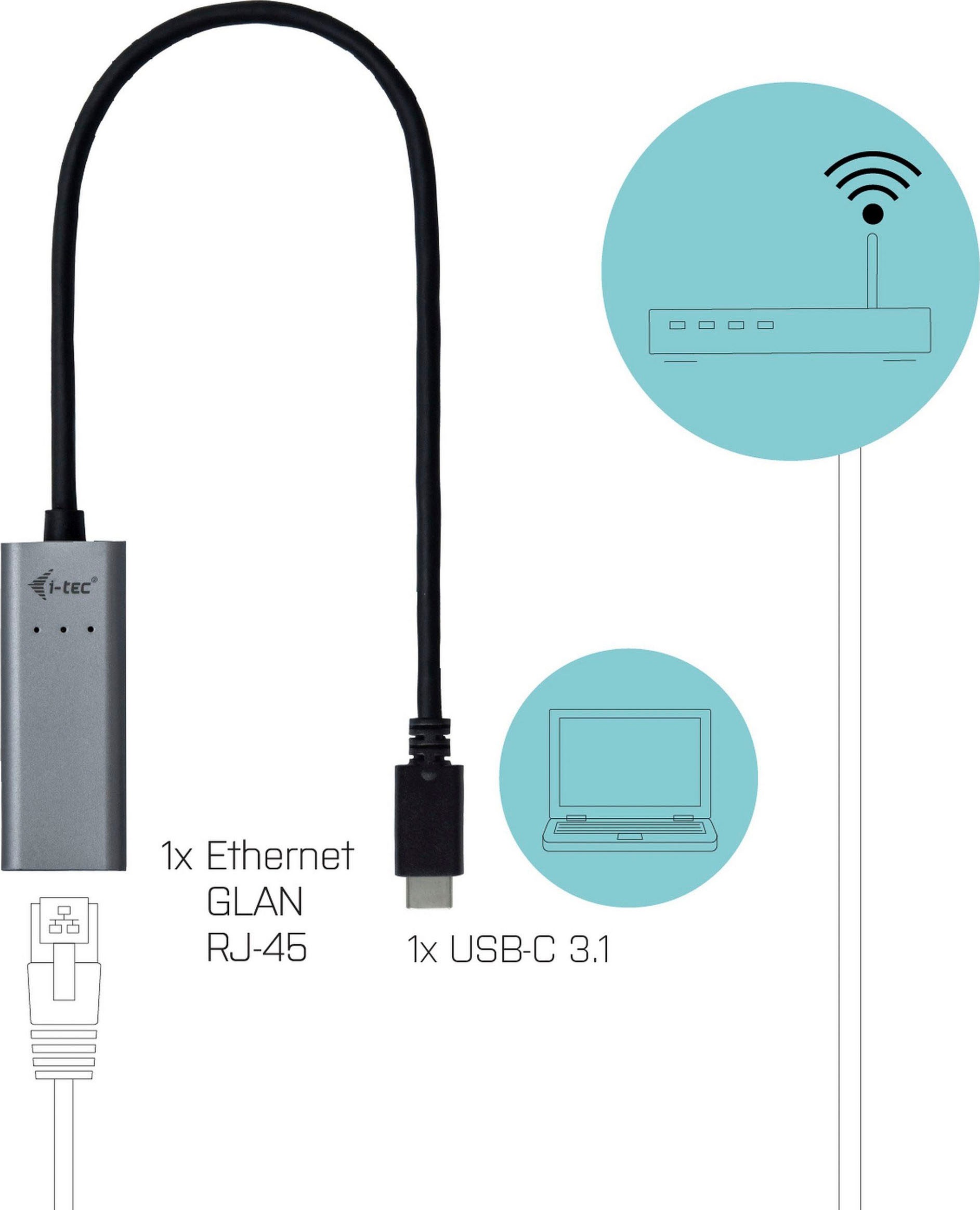 I-TEC Adapter »USB-C Metal Gigabit Ethernet Adapter«