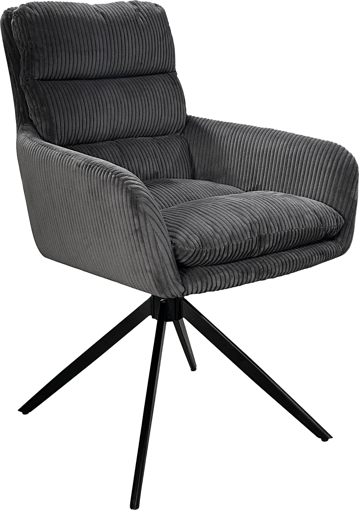 byLIVING Esszimmerstuhl »Pura (2er-Set)«, (Set), Sitzschale 360°drehbar, Metall schwarz, Armlehnstuhl, diverse Farben