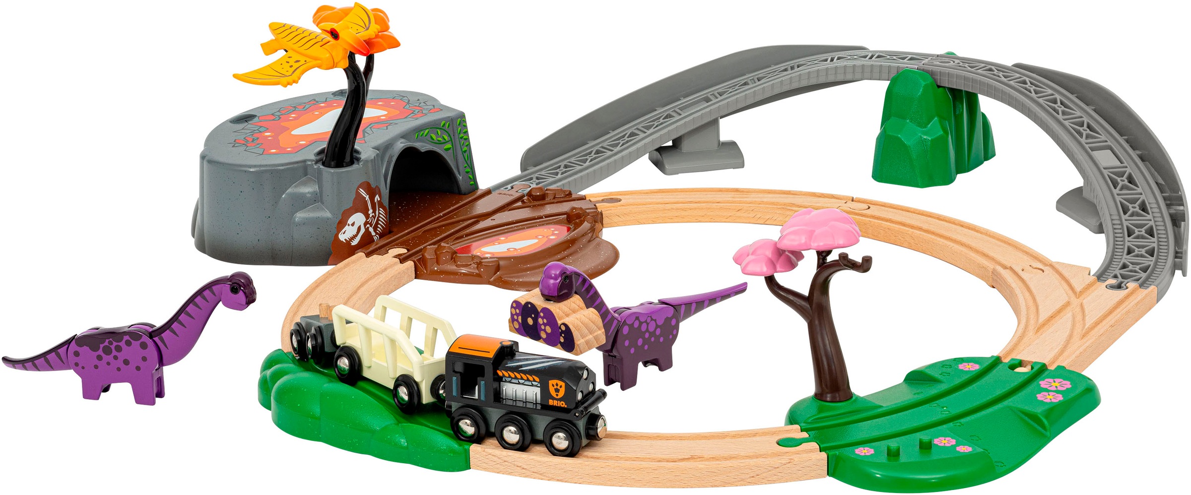 BRIO® Spielzeugeisenbahn-Erweiterung »BRIO® WORLD, Dinosaurier Abenteuer-Set«, (Set, 21 tlg.), FSC® - schützt Wald - weltweit