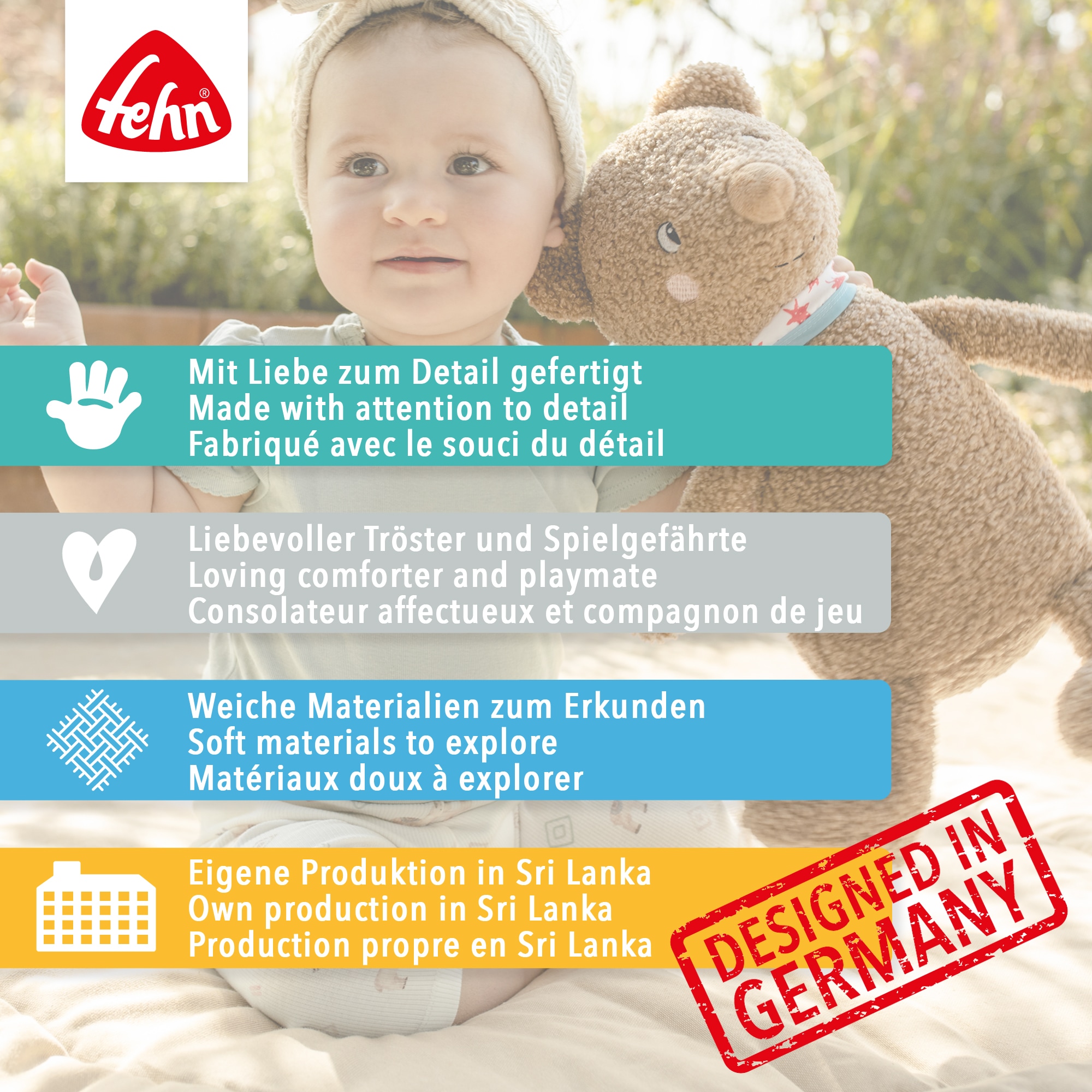 Fehn Kuscheltier »FredErik, Bär XL«