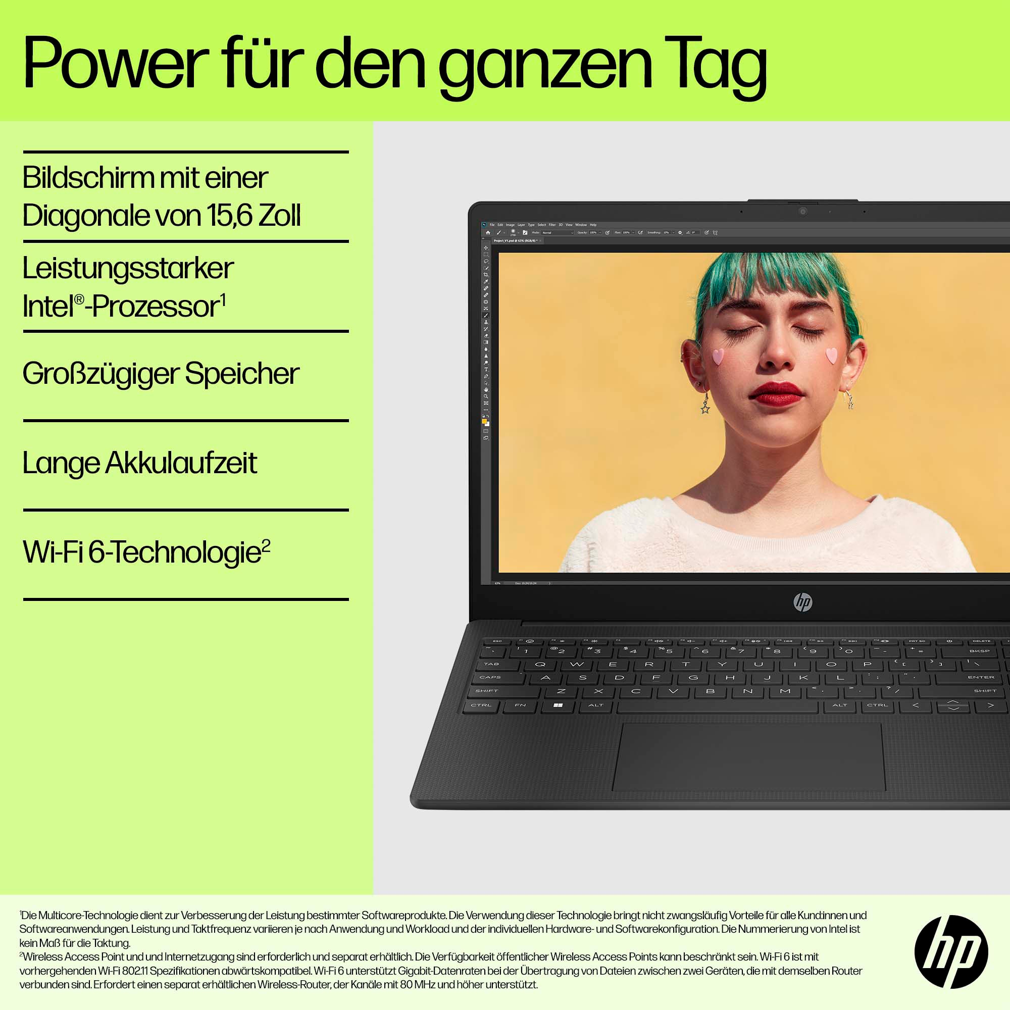 HP Notebook »15s-fq3216ng«, 39,6 cm, / 15,6 Zoll, Intel, Celeron, UHD Graphics, 128 GB SSD