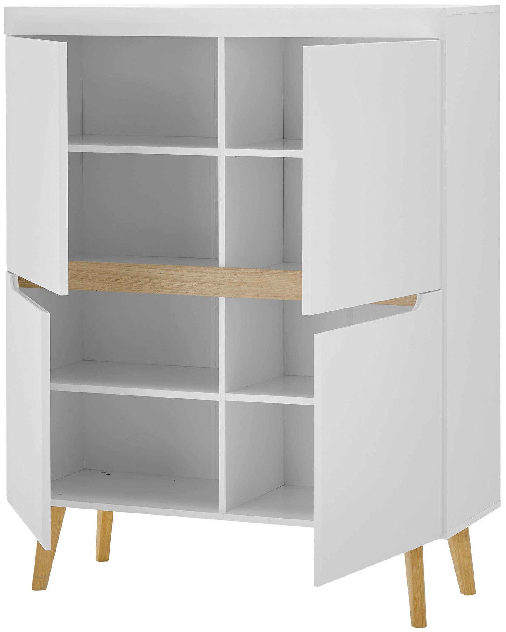INOSIGN Wohnwand »Torge, Anbauwand, Schrankwand, Mediawand, Wohnzimmer-Set«, (Set, 4 St.), enthält 1 Vitrine, 1 Lowboard, 1 Highboard + 1 Wandboard, 360 cm breit