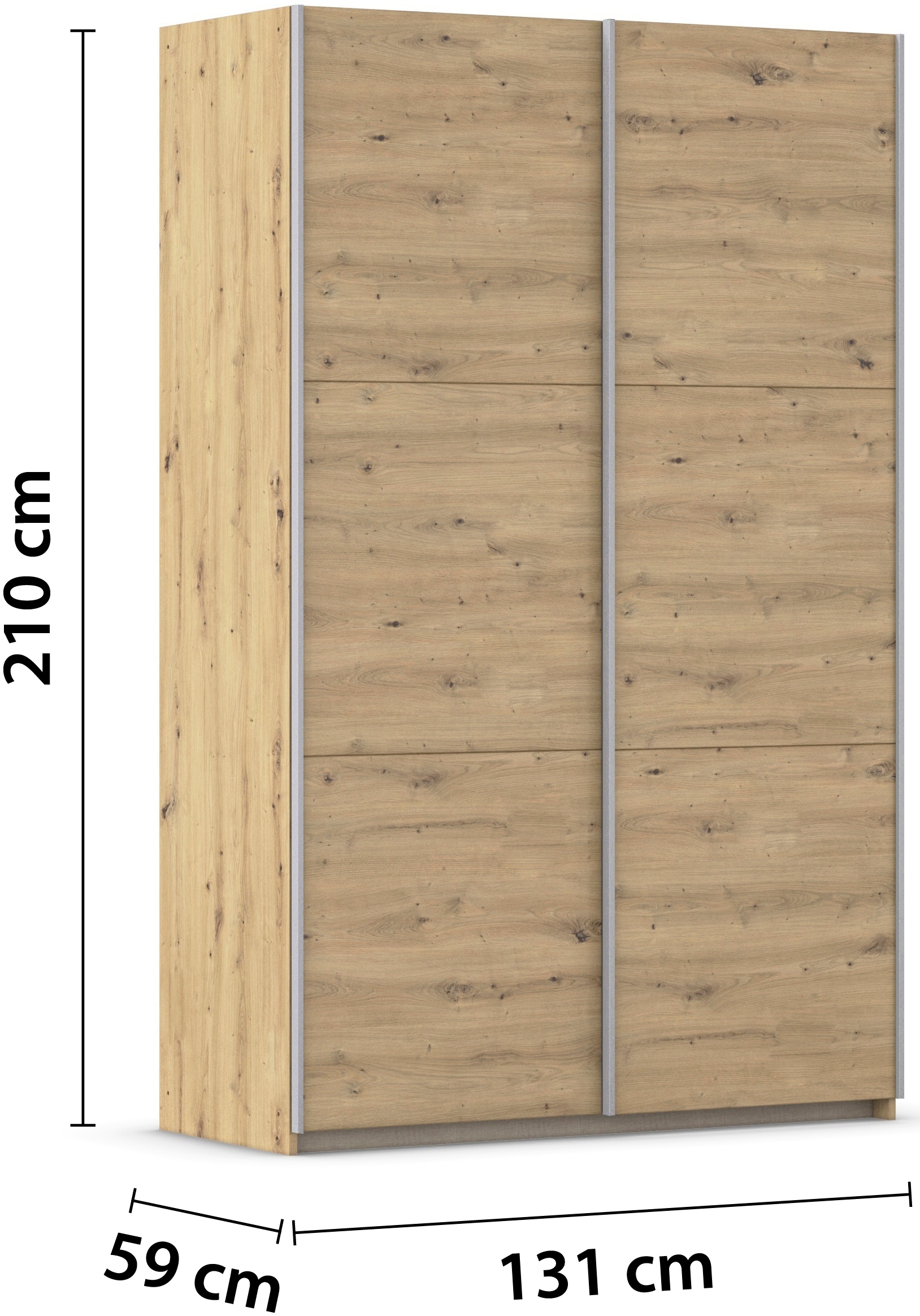 rauch Schwebetürenschrank »Kleiderschrank Drehtürenschrank Schrank Garderobe KRONACH« in 3 Ausstattungen BASIC/CLASSIC/PREMIUM, Breiten 131/175/218/261 cm,  optional ohne, mit 1 oder 2 Spiegel, viel Stauraum MADE IN GERMANY