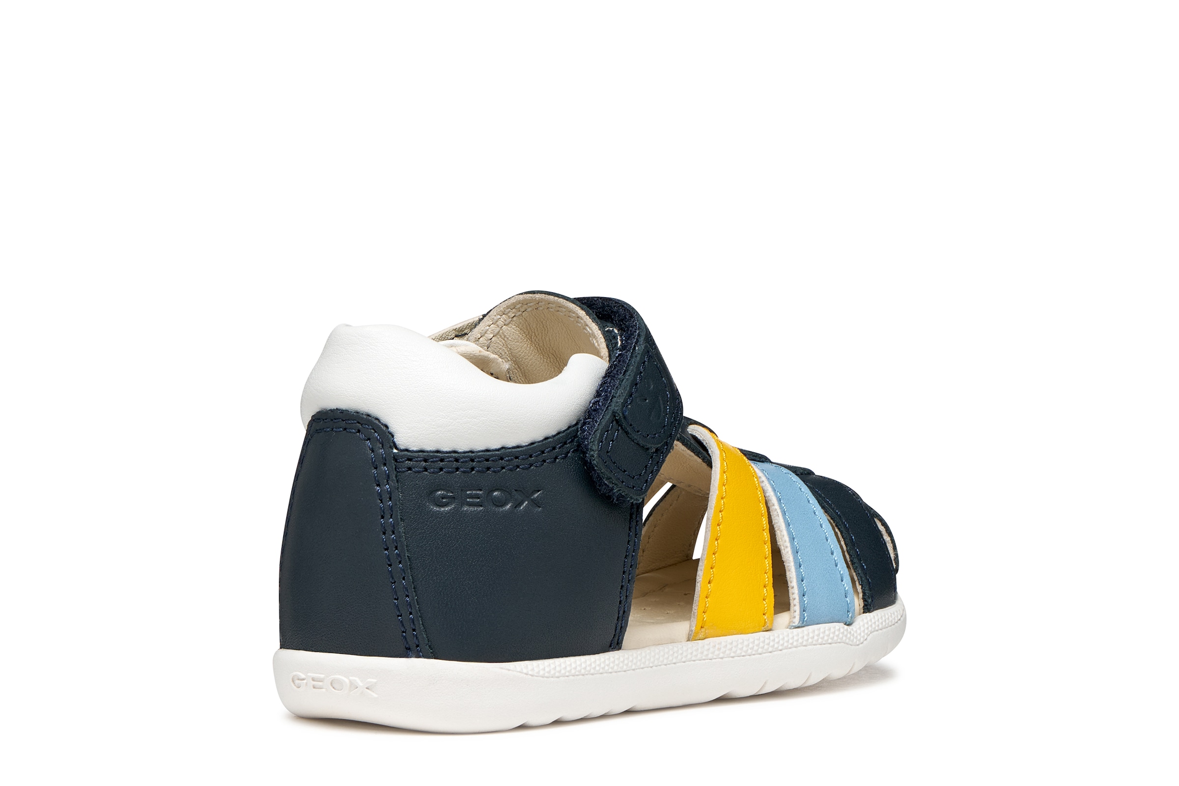 Geox Lauflernschuh »B SANDAL MACCHIA BOY«  Babyschuh, Kontrast-Riemchen, Größenschablone zum Download