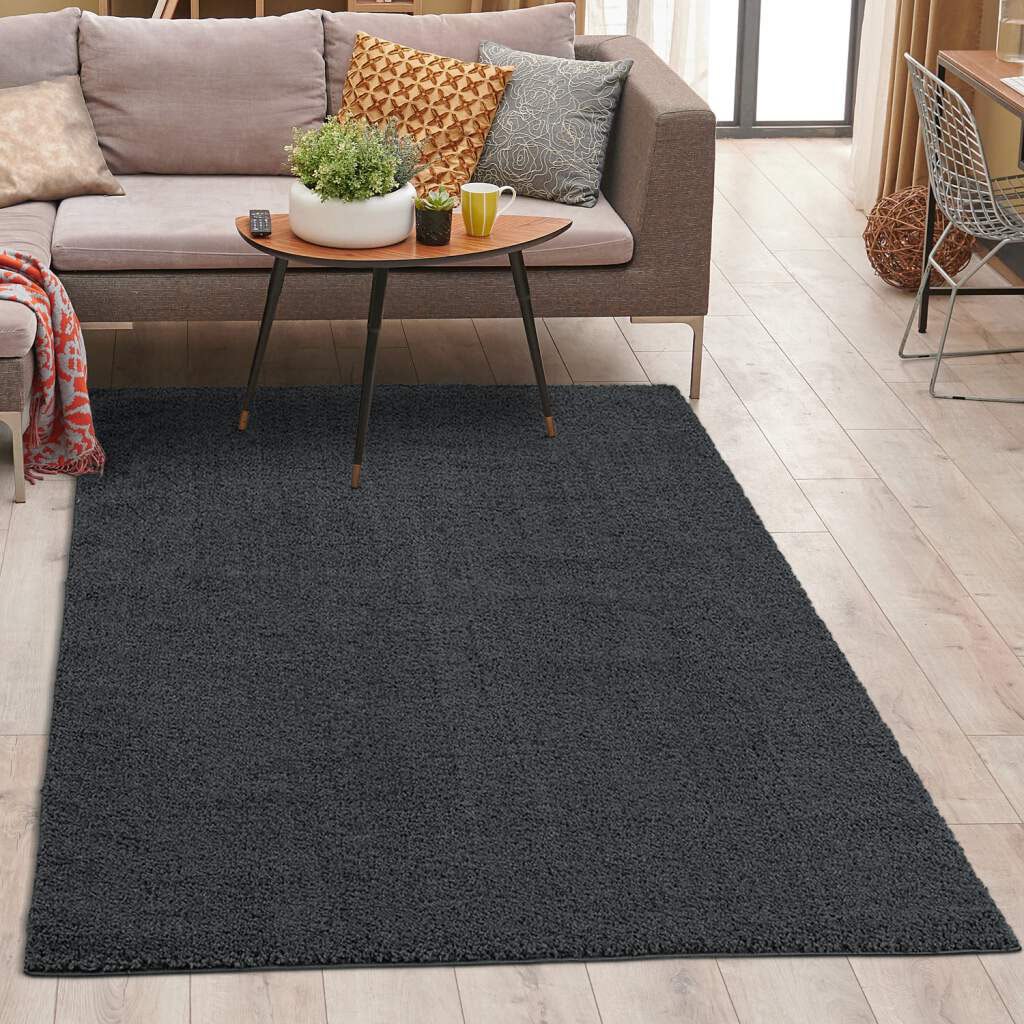 Carpet City Hochflor-Teppich »Plainy«, rechteckig, 30 mm Höhe, Shaggy Polye günstig online kaufen