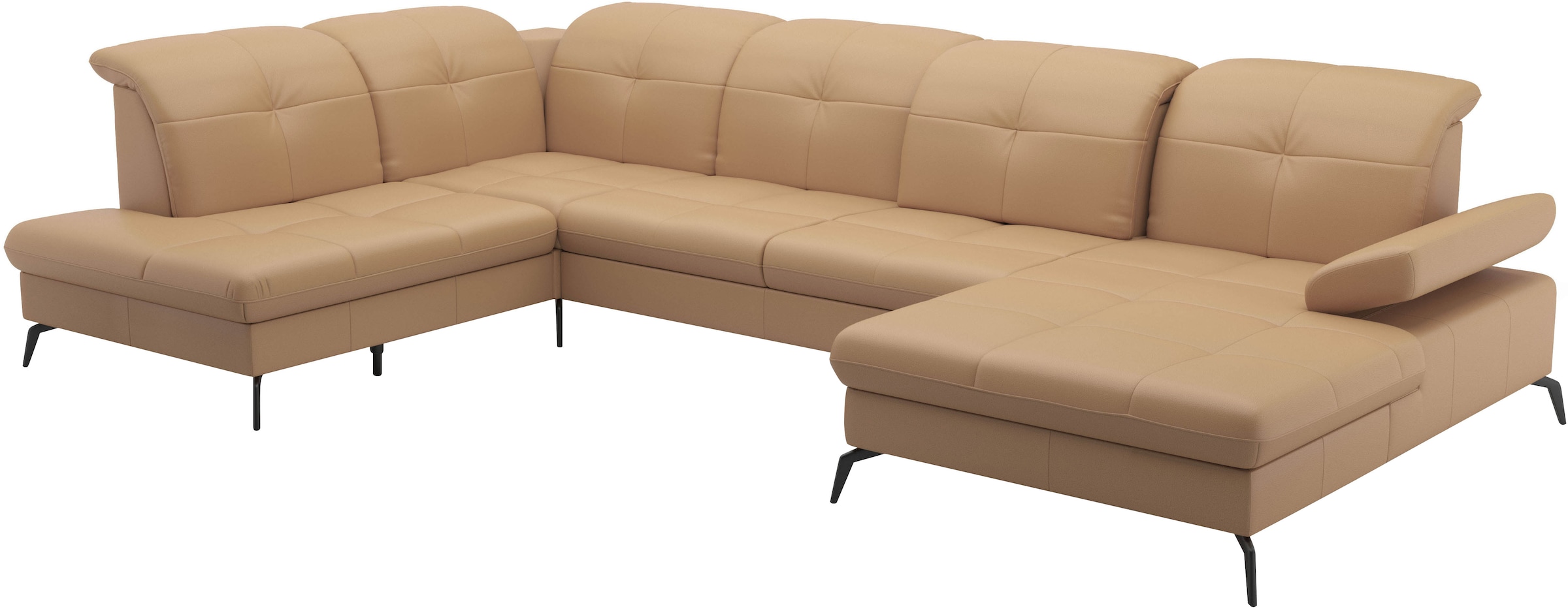 sit&more Wohnlandschaft »Amica, U-Form, inkl. Sitztiefenverstellung und Armteilverstellung«, wahlweise mit Kopfteilverstellung, Bettfunktion und Bettkasten