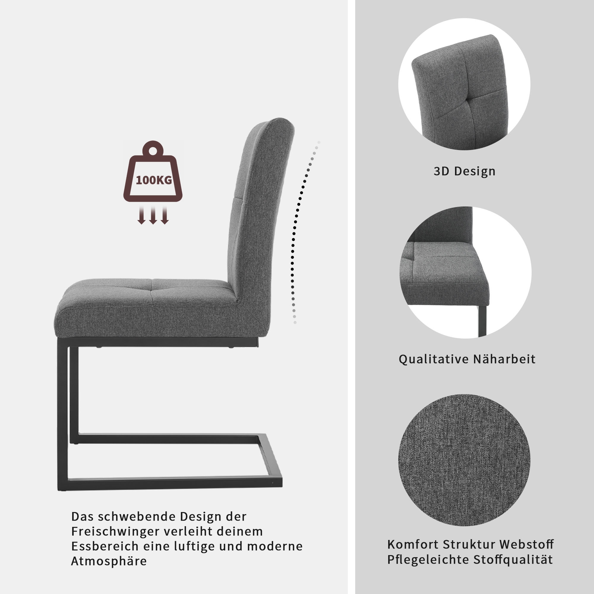 OTTO home Eckbankgruppe »Geranie, Sitzgruppe, Eckbank links und rechts montierbar« Set, Gruppe bestehend aus Eckbank, Esstisch 120 cm, zwei Freischwinger, 4 Stk. tlg. Eckbank wahlweise links und rechts montierbar