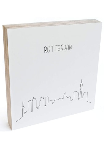 Holzbild »Tischdeko Skyline Rotterdam«, (1 St.)