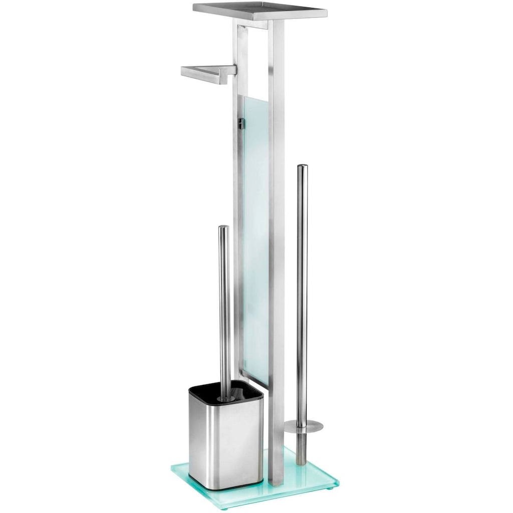 WENKO WC-Garnitur »Debar«, aus Edelstahl-Glas, Stand WC-Garnitur