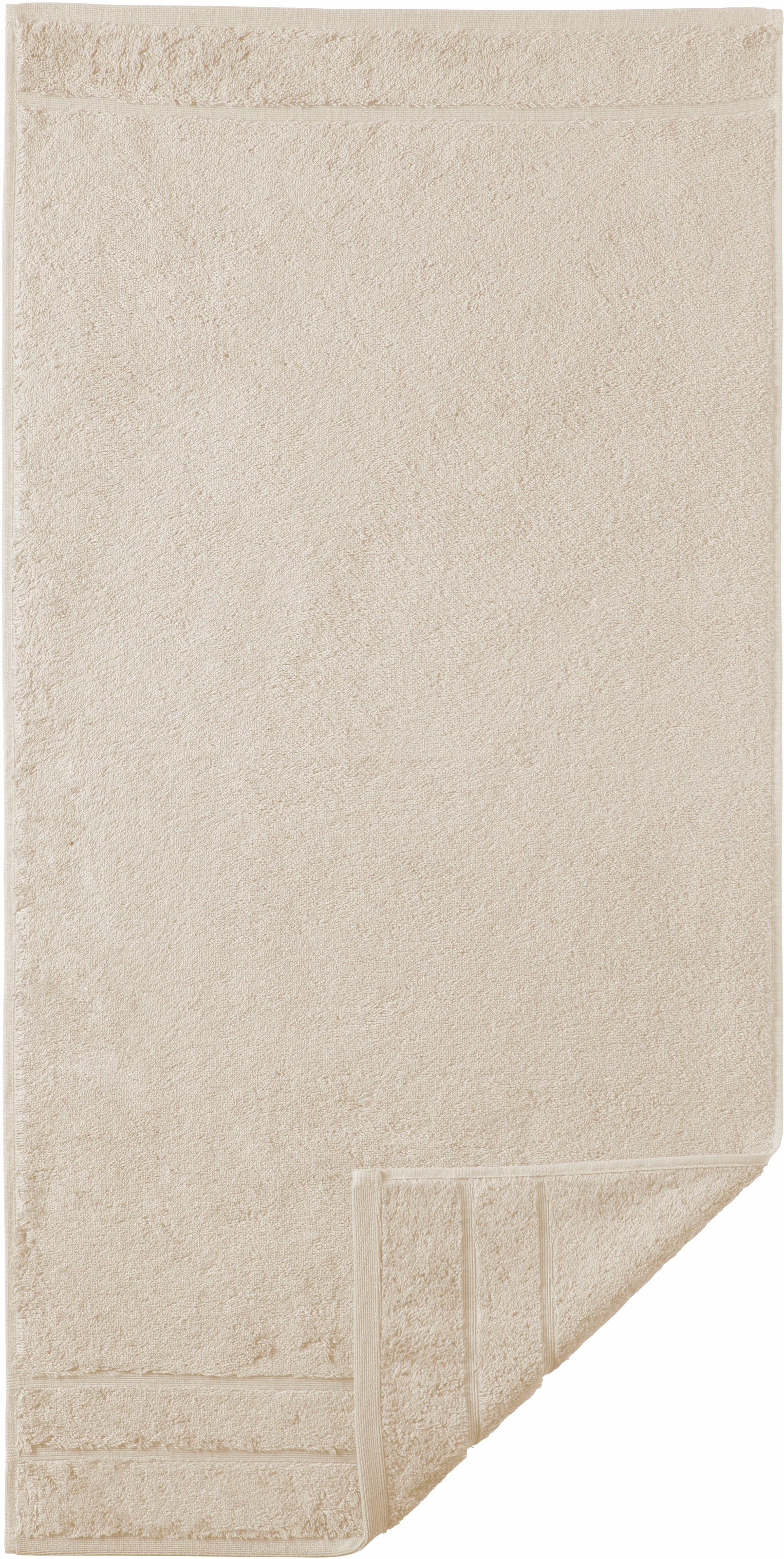 Egeria Handtücher »Prestige«, (2 St., 2er Set Handtücher 50 x 100 cm), Uni Programm mit Streifenbordüre, SUPIMA Baumwolle