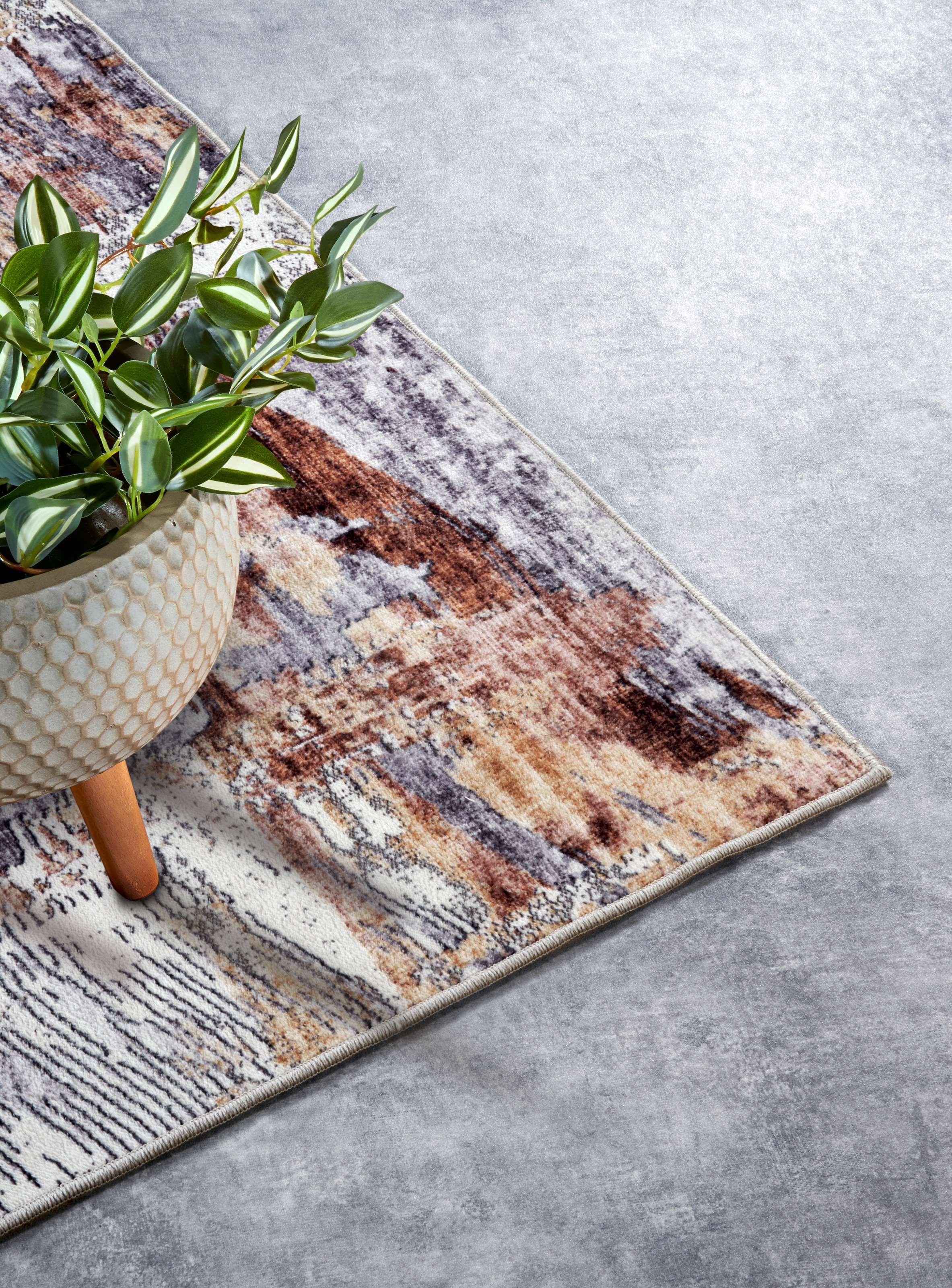 ELLE DECORATION Teppich »Malard«, rechteckig, 5 mm Höhe, Kurzflor, Anti Rutsch, Vintage, Modern, Wohnzimmer, Flur