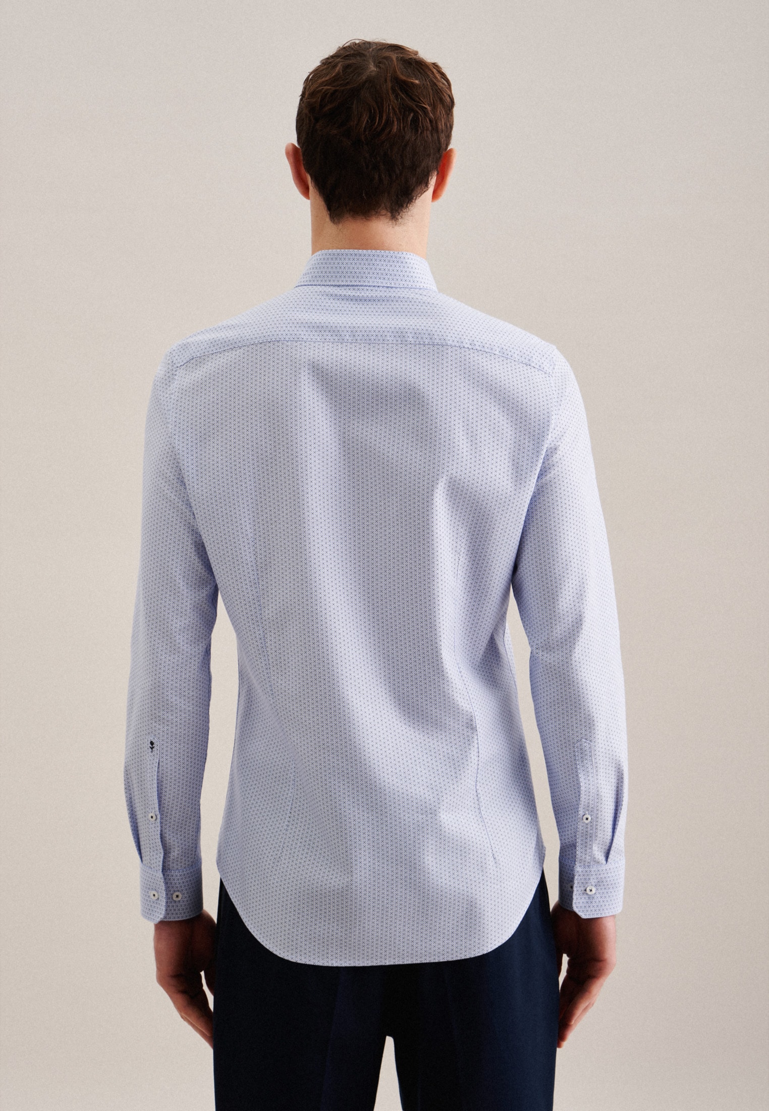 seidensticker Businesshemd »Slim«, Slim Langarm Covered-Button-Down-Kragen Druck