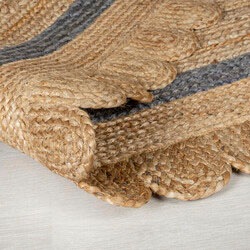 FLAIR RUGS Teppich »Grace aus Jute mit Muschelrandsaum«, rechteckig, 7 mm Höhe, aus 100% Jute, fußbodenheizungsgeeignet, mit Bordüre