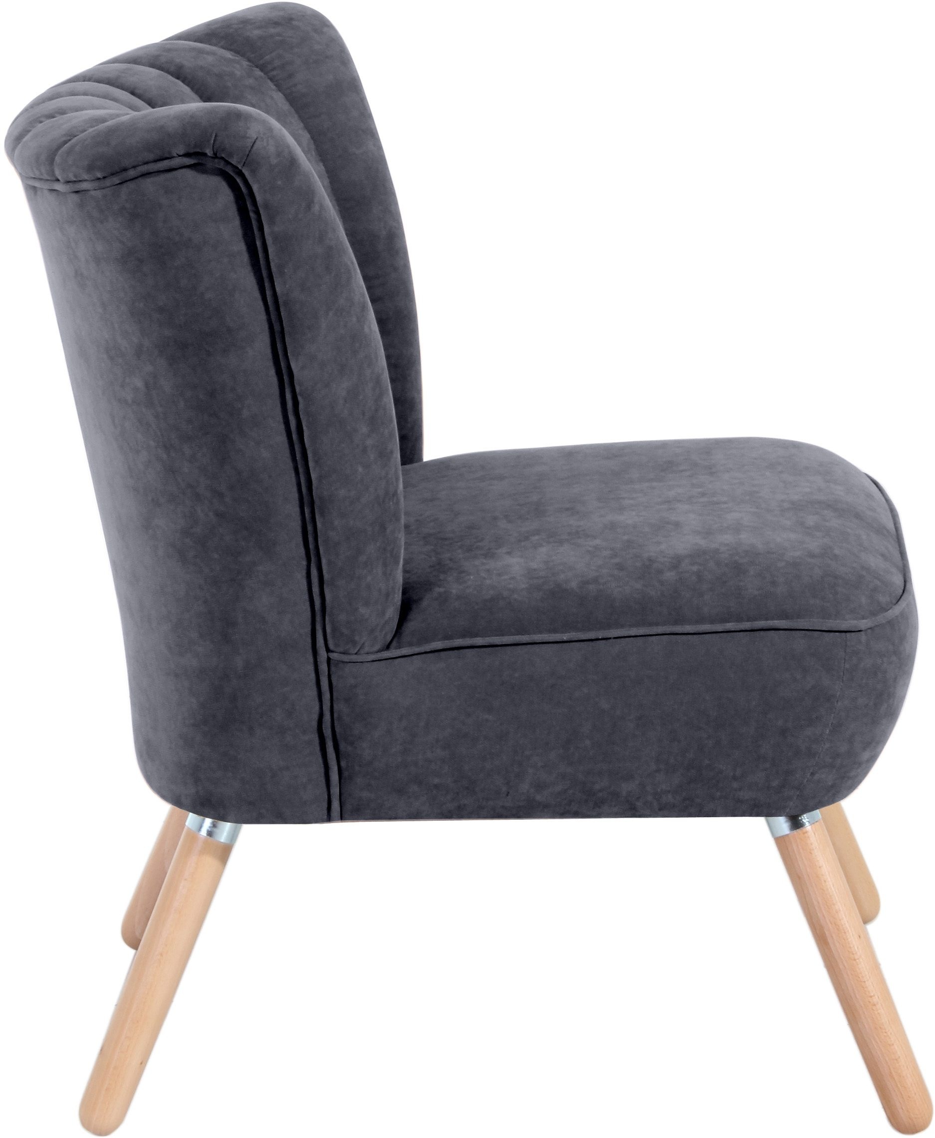Max Winzer® Sessel »Aspen, Loungesessel, Solitärsessel, bequem,«, tolle Rückenlehnenverarbeitung im Retrostil, hoher Fuß