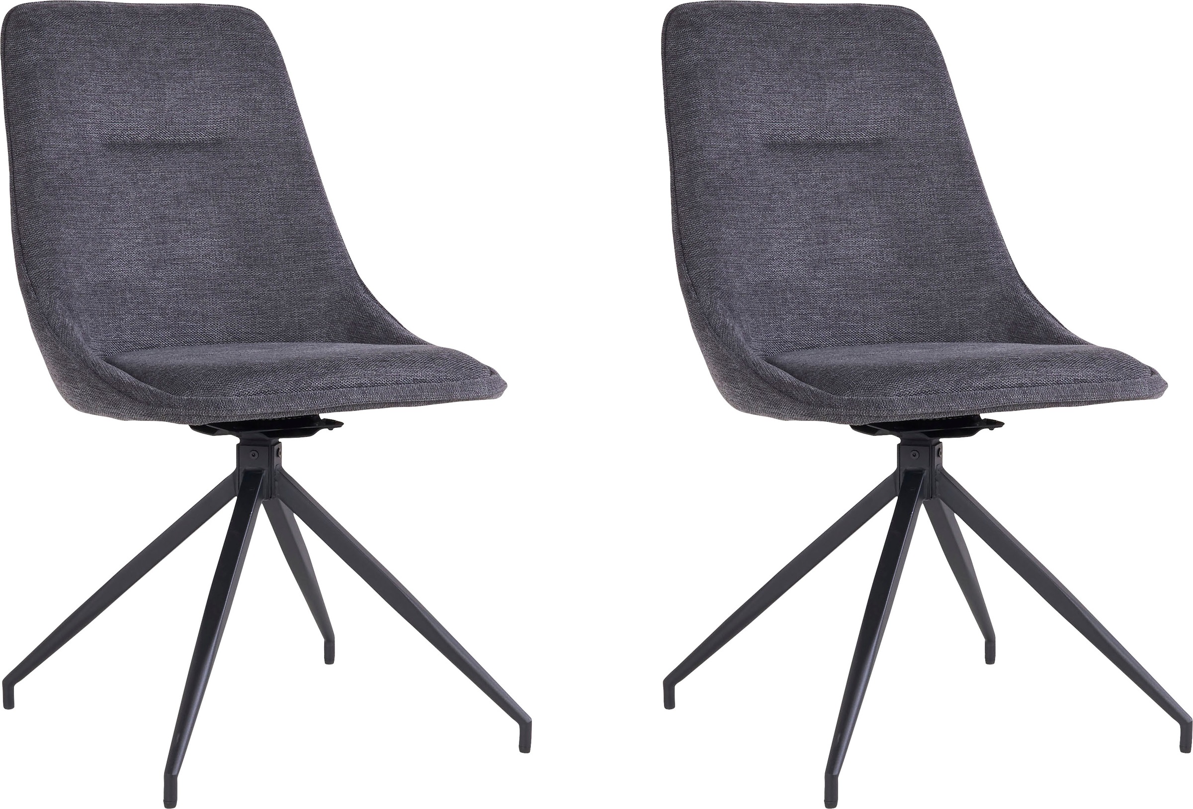 Homexperts Esszimmerstuhl, (Set), 2 St., Webstoff, Webstoff, Schwarz Eisenfüße, B 50 T 59 H 90 cm, Ohne Armlehne