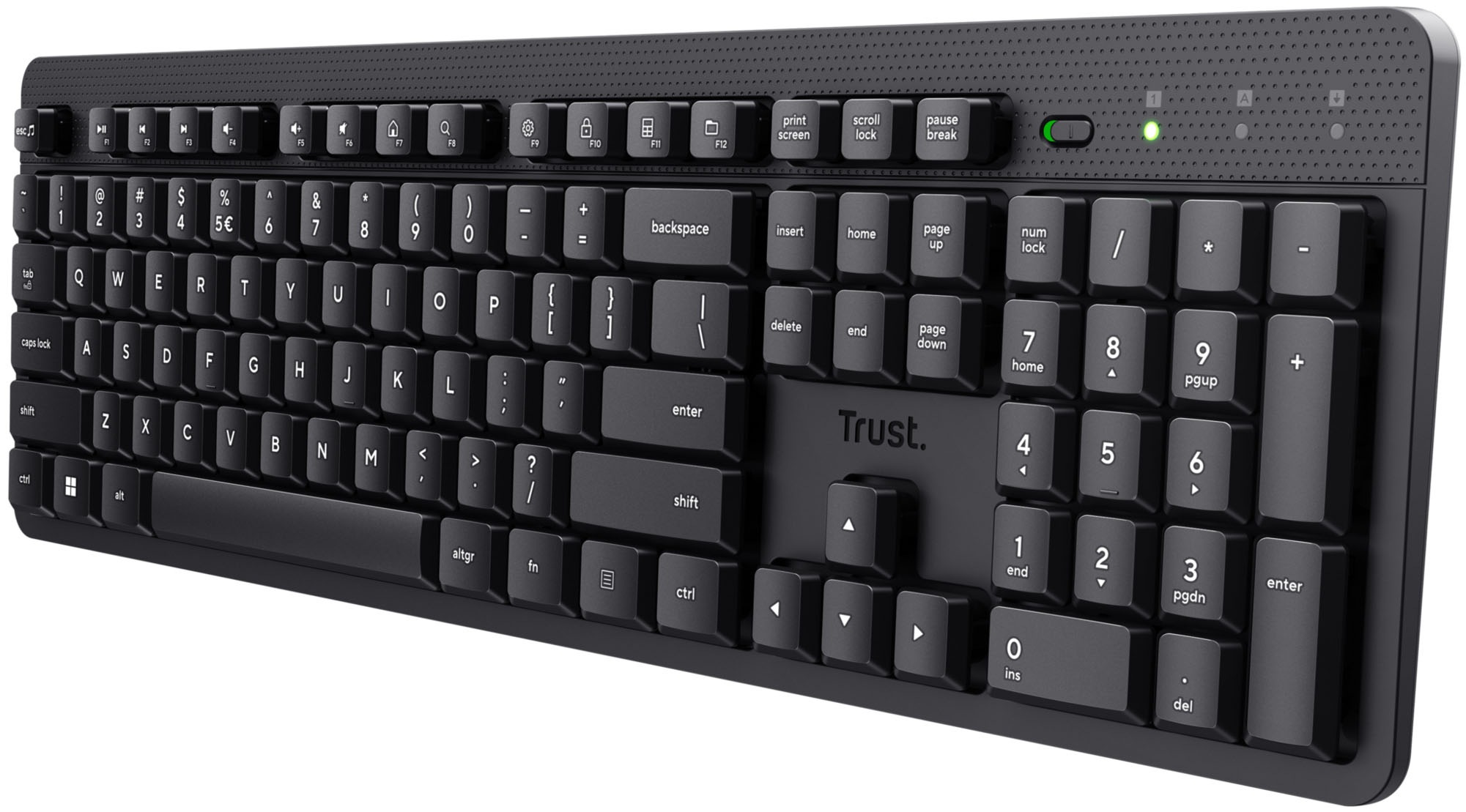 Trust Wireless-Tastatur »Ody II« (Fn-Tasten | Multimedia-Tasten | Windows-Sperrtaste | Ziffernblock)