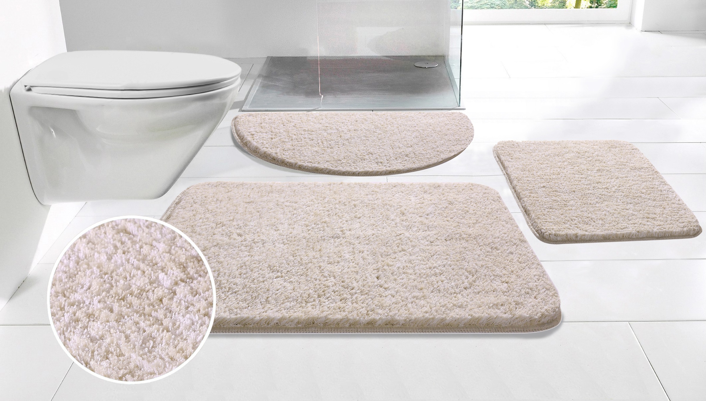 my home Badematte »Vanessa meliert, Badvorleger, Badezimmer Teppich, Duschv günstig online kaufen
