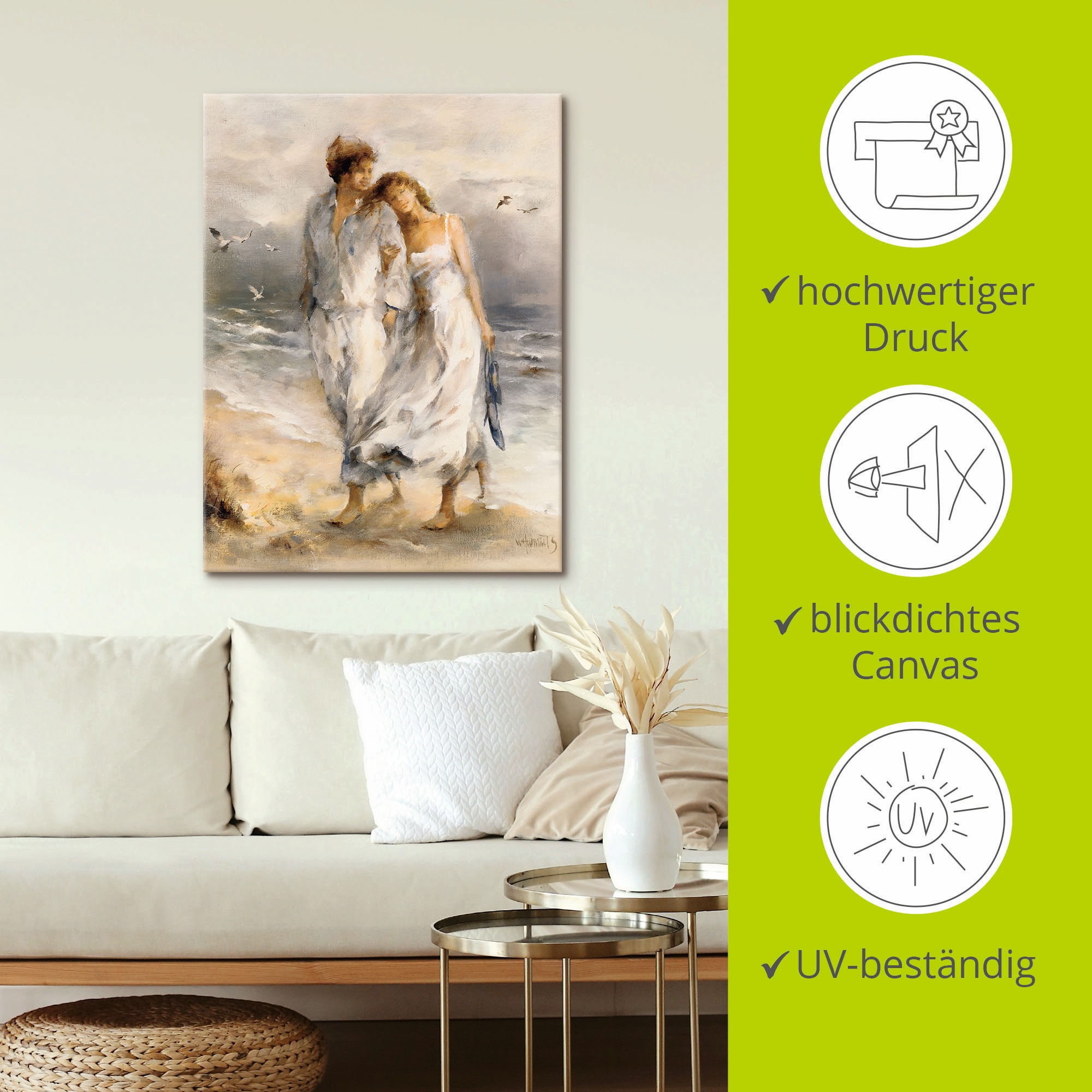Artland Wandbild »Verliebt«, Paar, (1 St.), als Leinwandbild, Poster, Wandaufkleber in verschied. Größen
