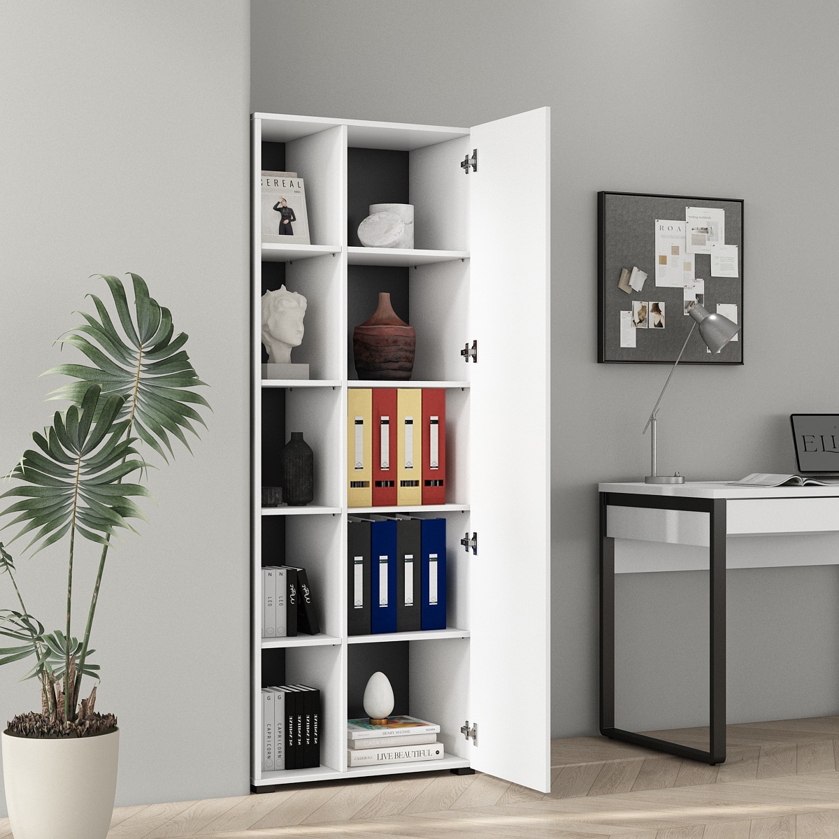 OTTO home Aktenschrank »Moid, moderner Mehrzweckschrank,« Maße: 64,5x41,5x175 cm, 5 Fächer mit viel Stauraum