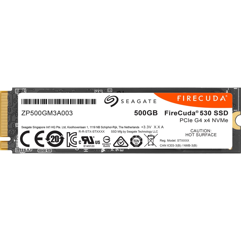 Seagate Gaming-SSD »FireCuda 530«, Anschluss M.2 PCIe 4.0, Inklusive 3 Jahre Rescue Data Recovery Services