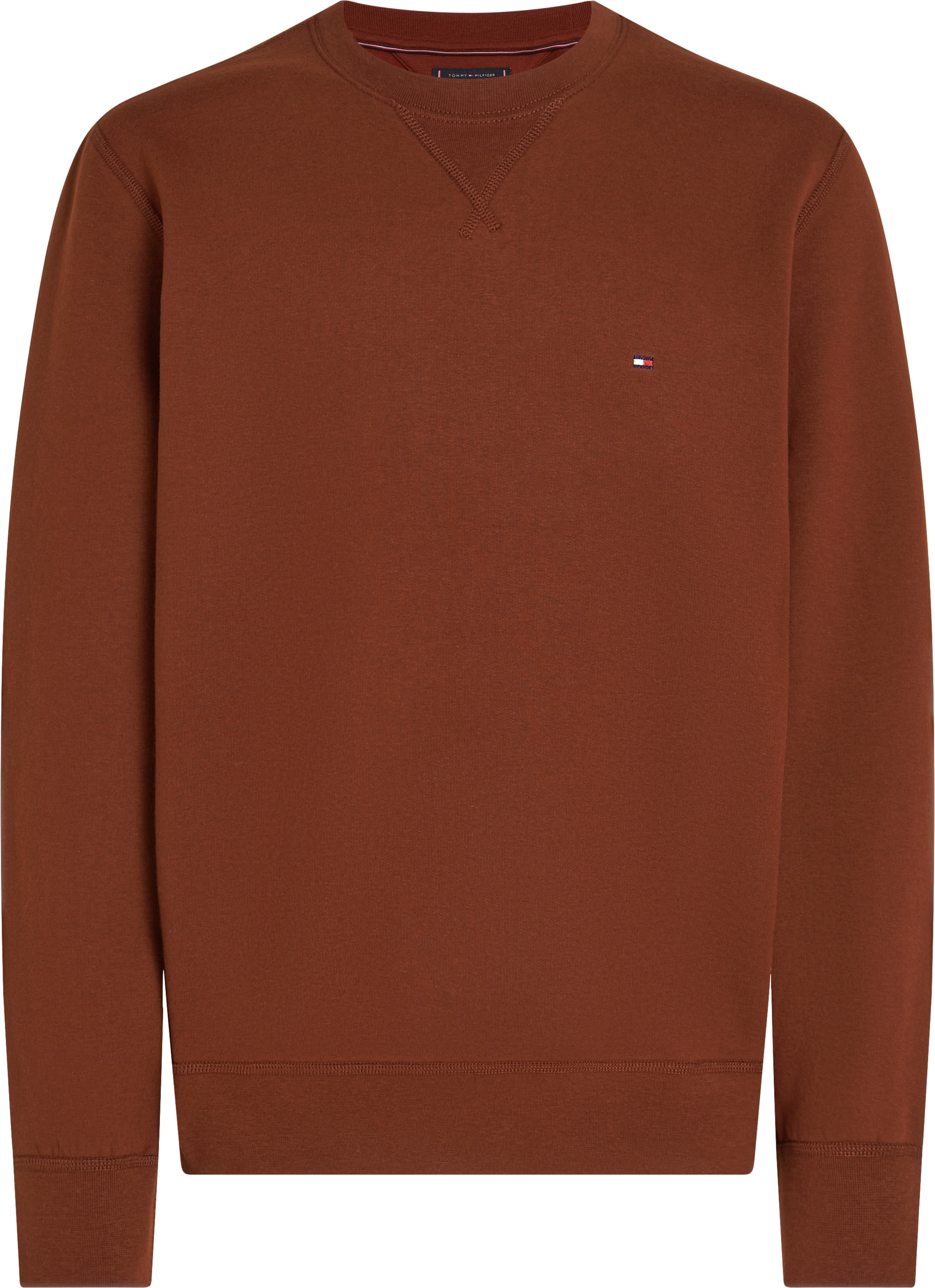 Tommy Hilfiger Sweatshirt »ESS SEASONAL FLEECE CREWNECK mit Rundhals und Stickerei« unifarben, casual, regular fit, Baumwollmix, Rundhals