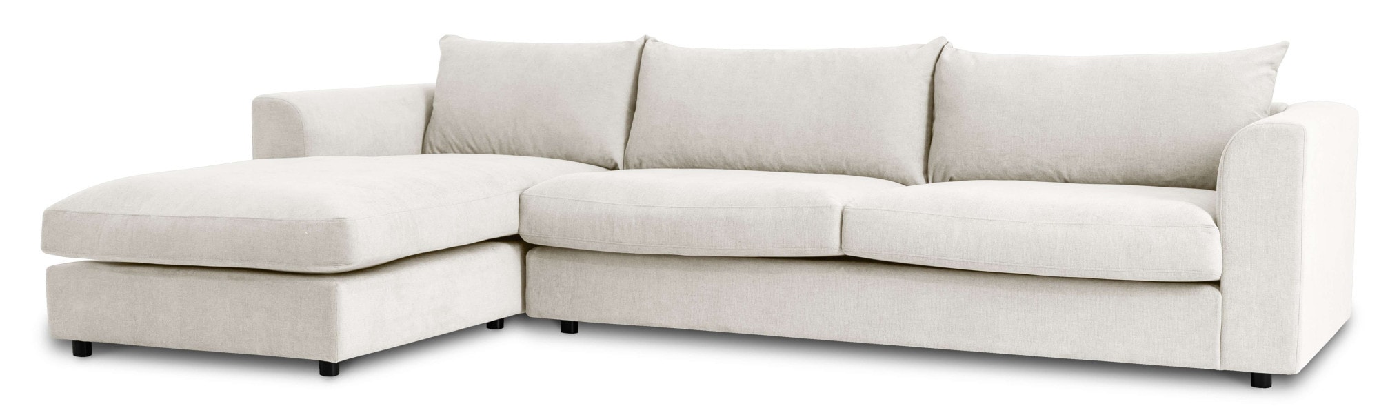 LeGer Home by Lena Gercke Ecksofa »Avelina«, (2 St.), Breite 297 cm, in Cord- und Chenille- Stoff, Rückenkissen mit Federn